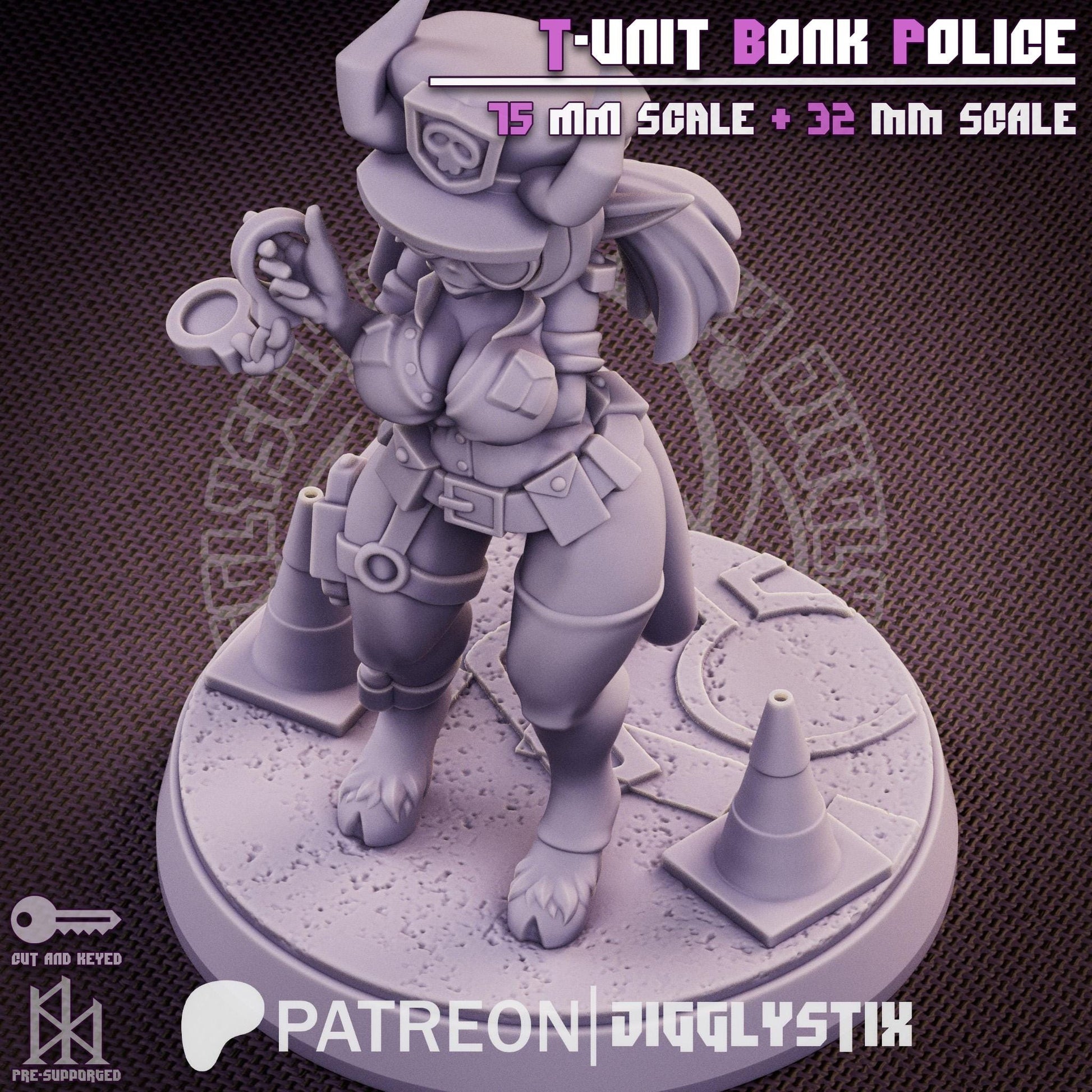 Tiefling Cop Pin Up Miniature | Jigglystix