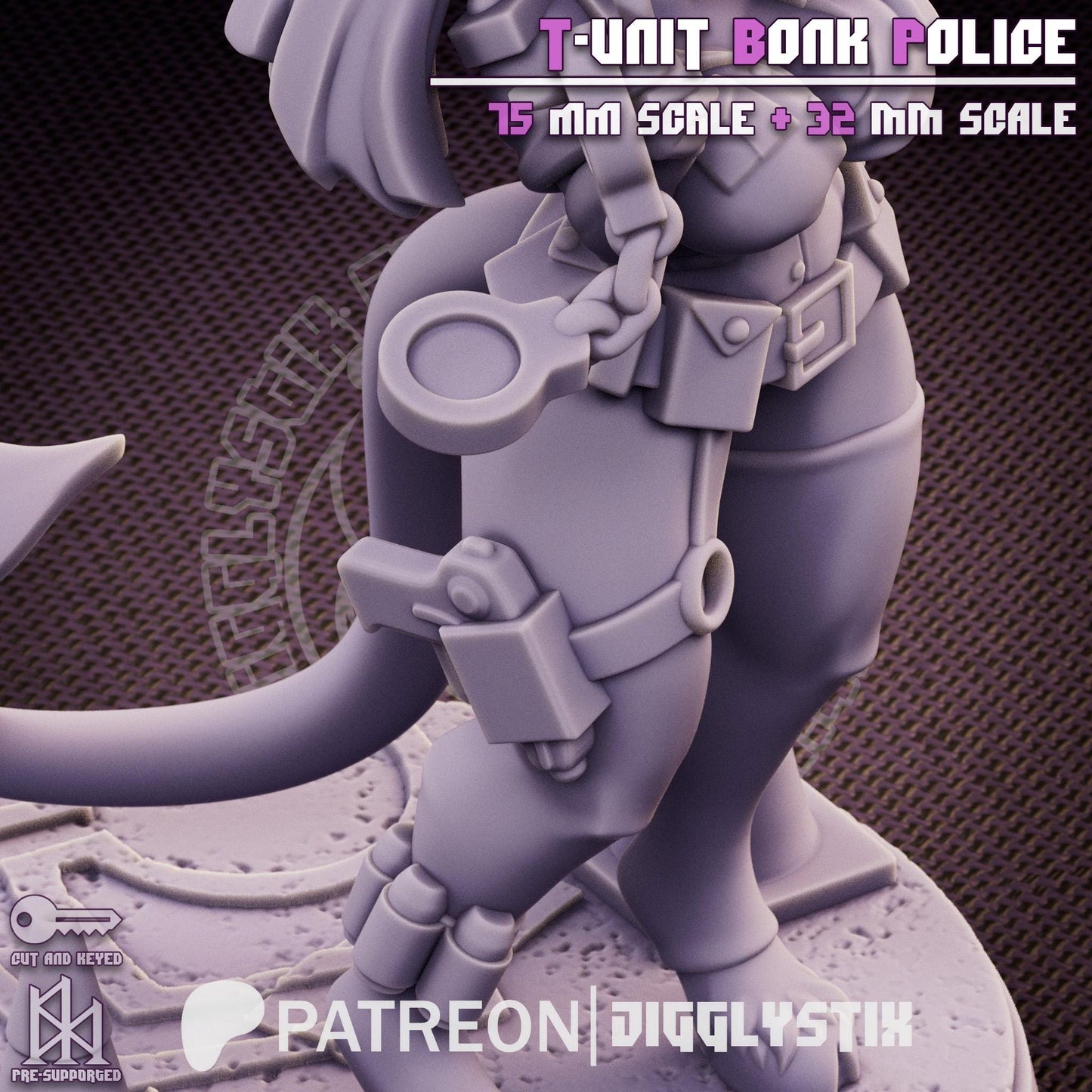 Tiefling Cop Pin Up Miniature | Jigglystix