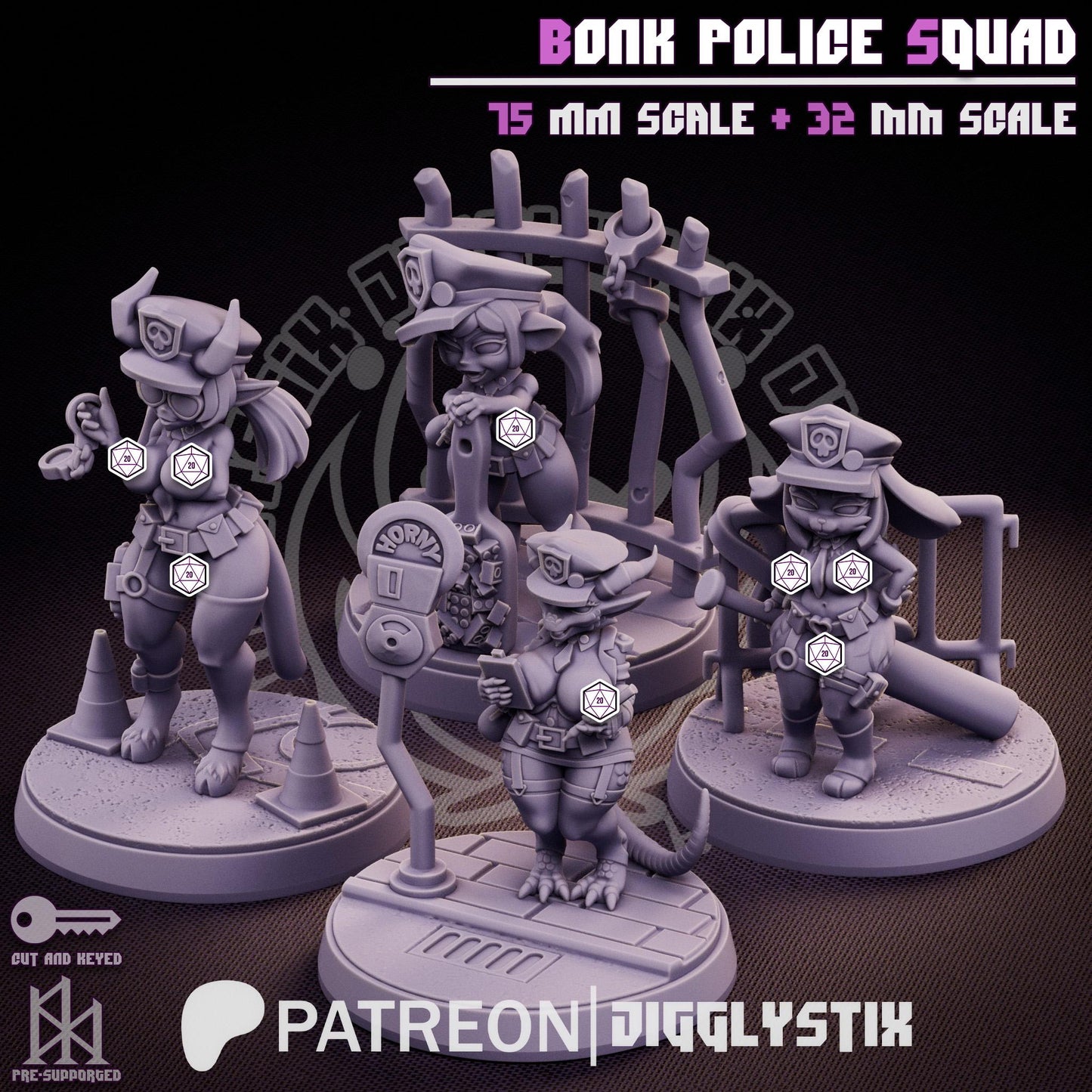 Bonk Police Pin Up Miniature Bundle | Jigglystix