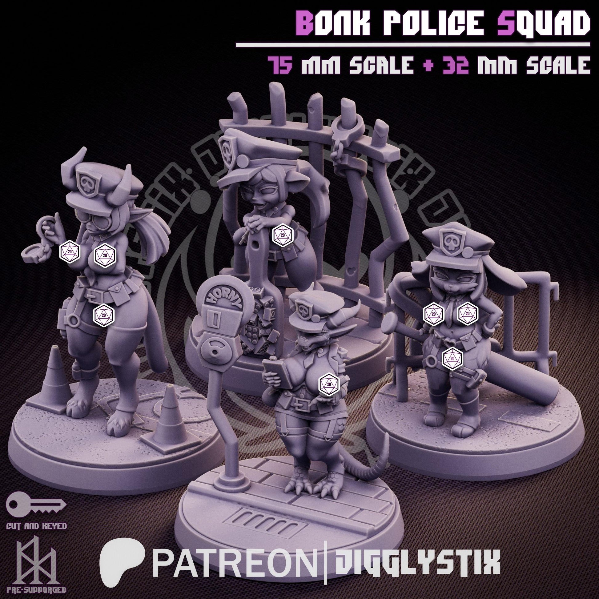 Bonk Police Pin Up Miniature Bundle | Jigglystix