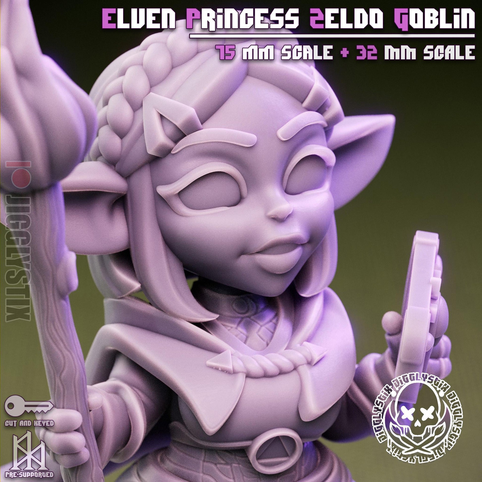 Elven Princess Goblin Pin Up Miniature | Jigglystix