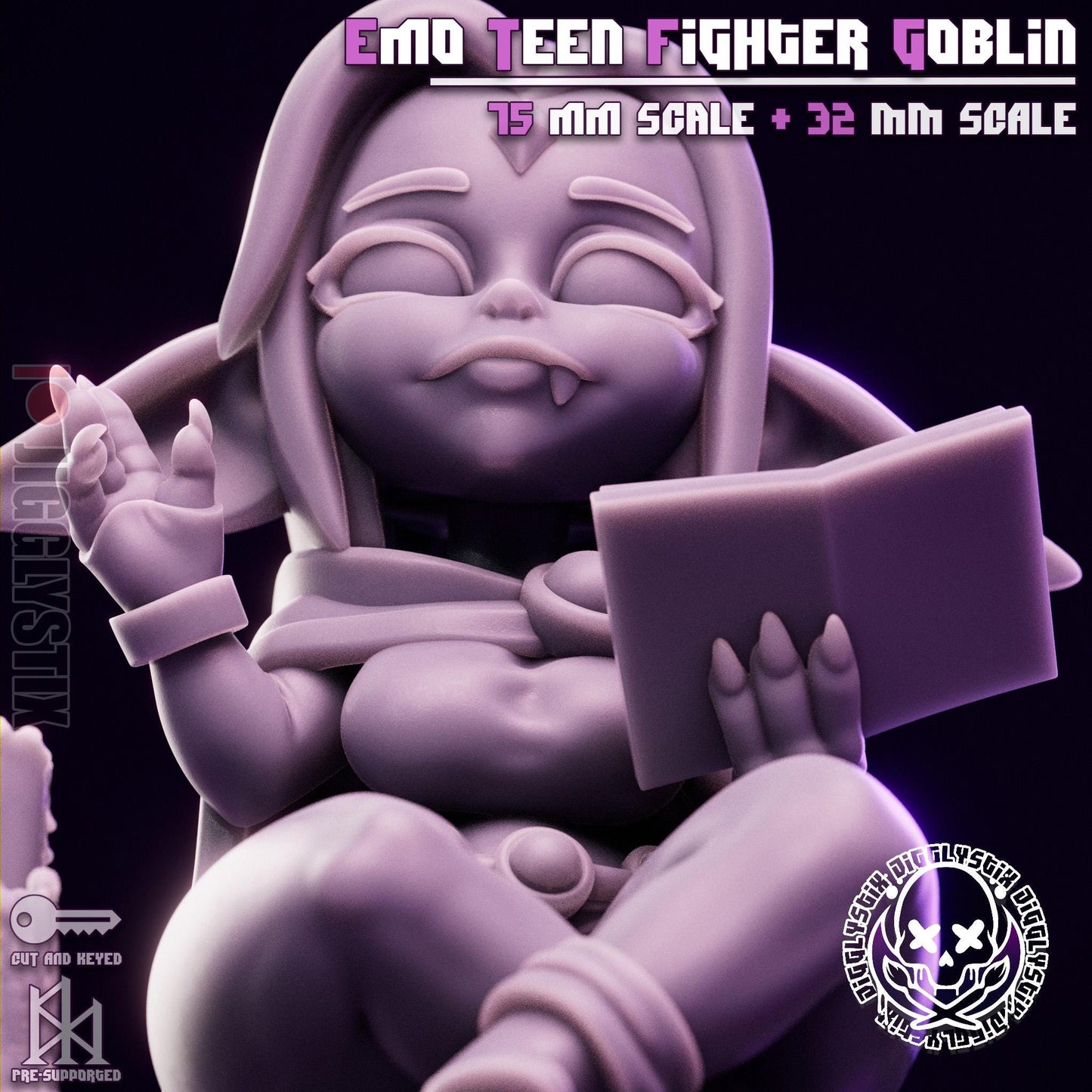 Emo Fighter Goblin Pin Up Miniature | Jigglystix