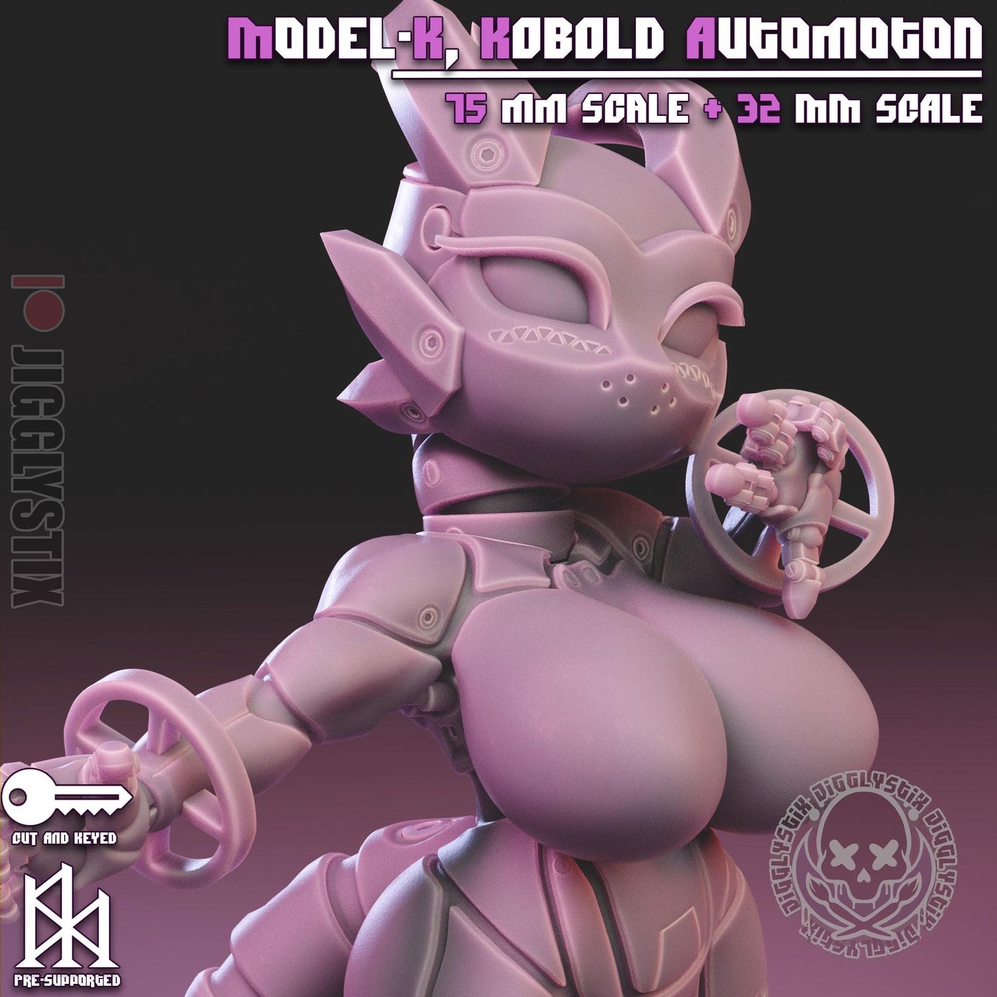 Model-K, Kobold Automaton Pin Up Miniature | Jigglystix