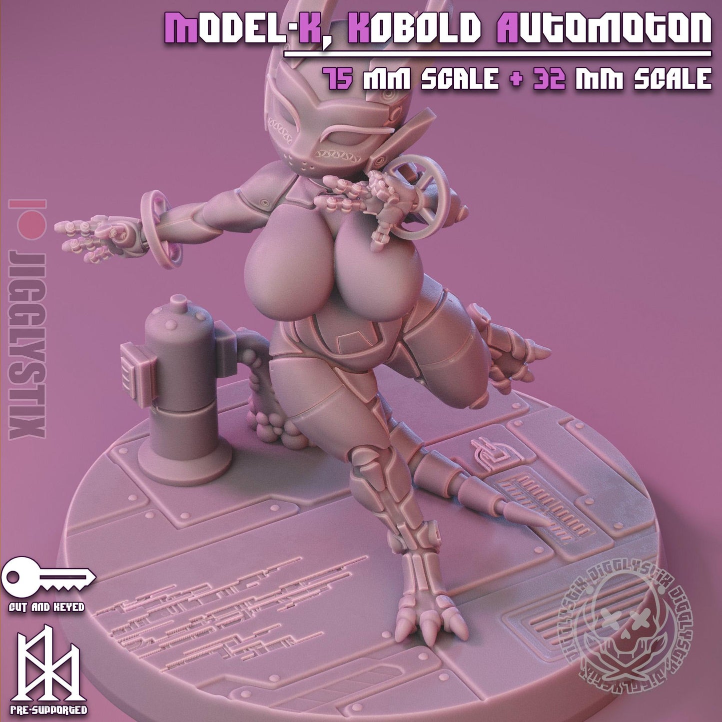 Model-K, Kobold Automaton Pin Up Miniature | Jigglystix