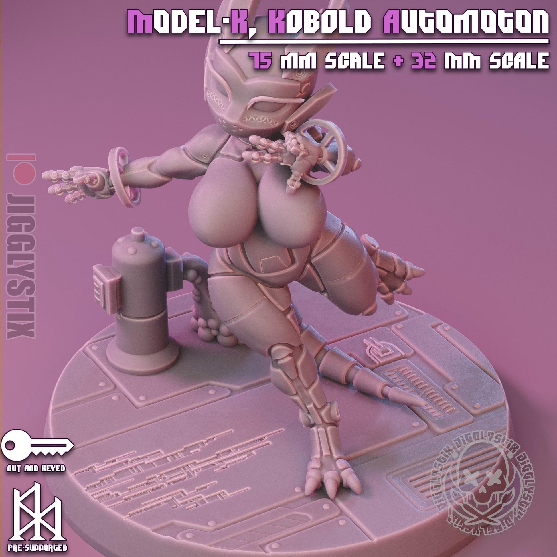 Model-K, Kobold Automaton Pin Up Miniature | Jigglystix