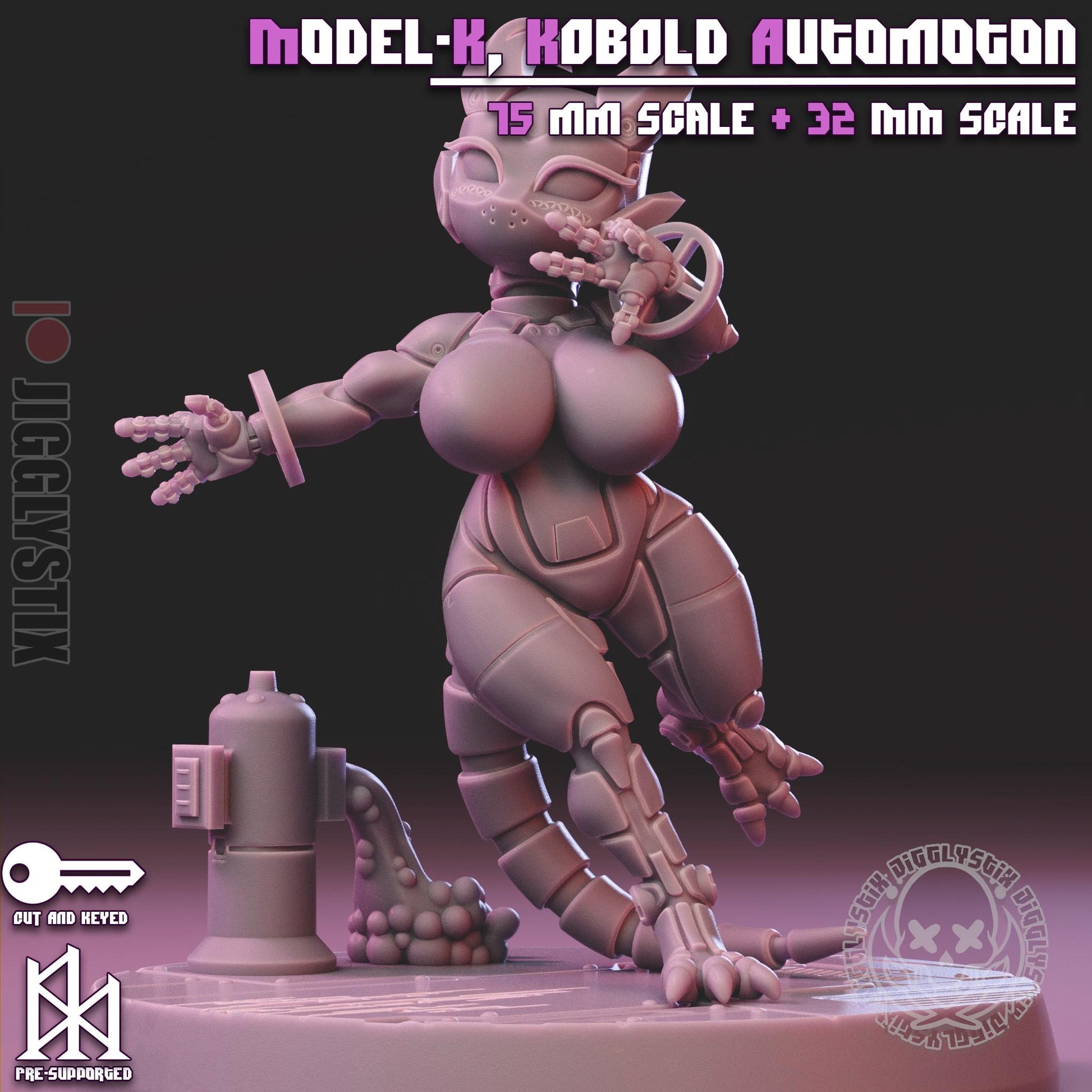 Model-K, Kobold Automaton Pin Up Miniature | Jigglystix