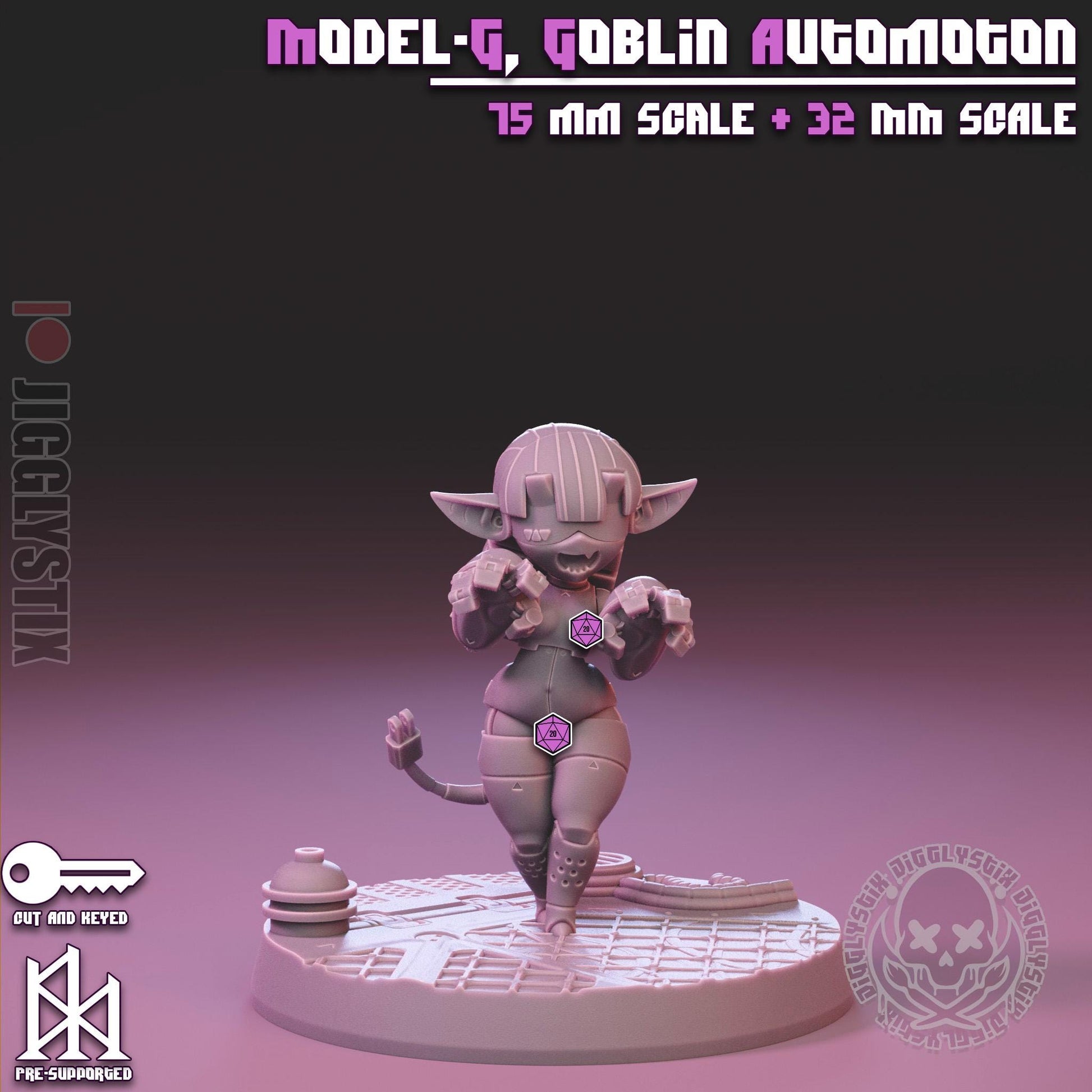 Model-G, Goblin Automaton Pin Up Miniature | Jigglystix