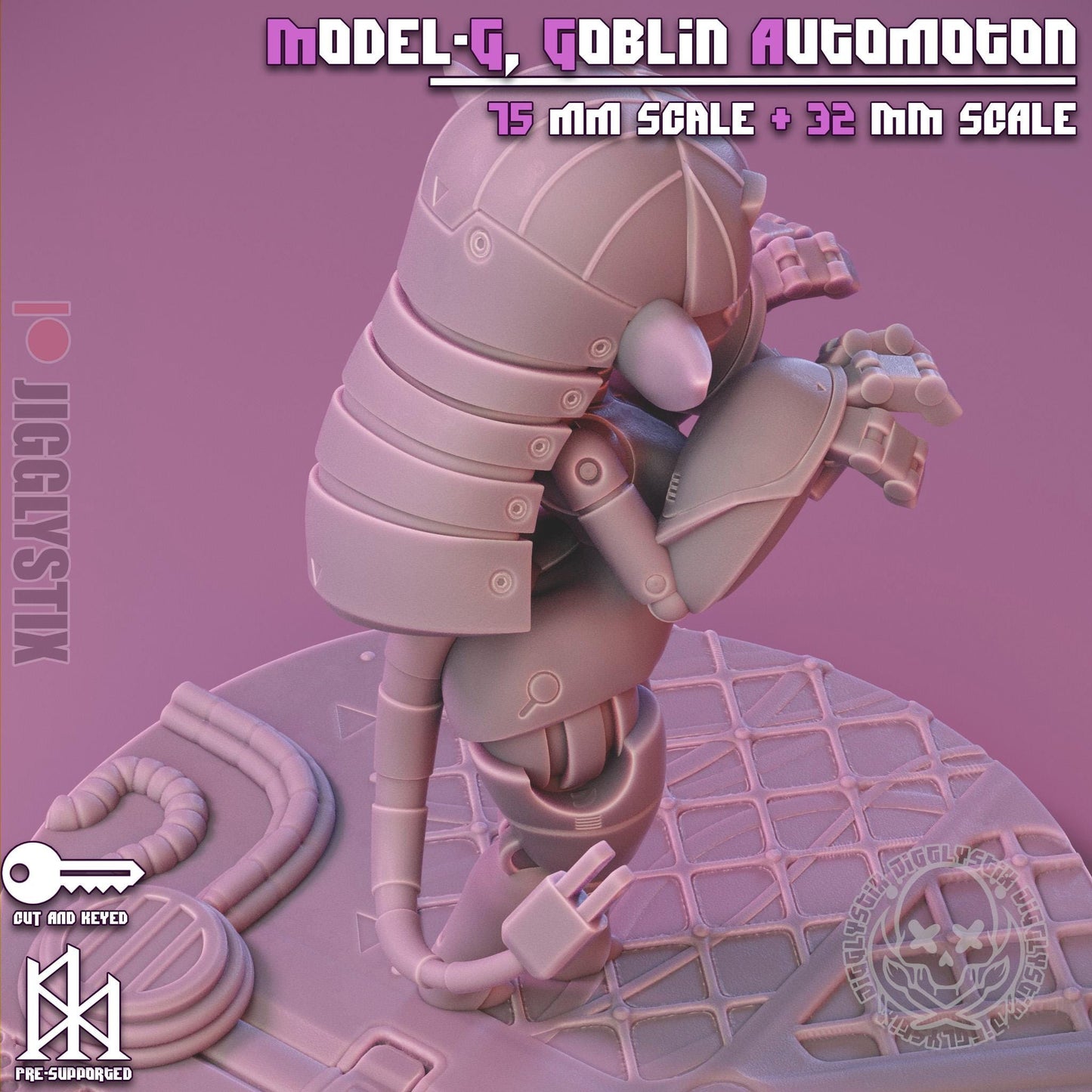 Model-G, Goblin Automaton Pin Up Miniature | Jigglystix