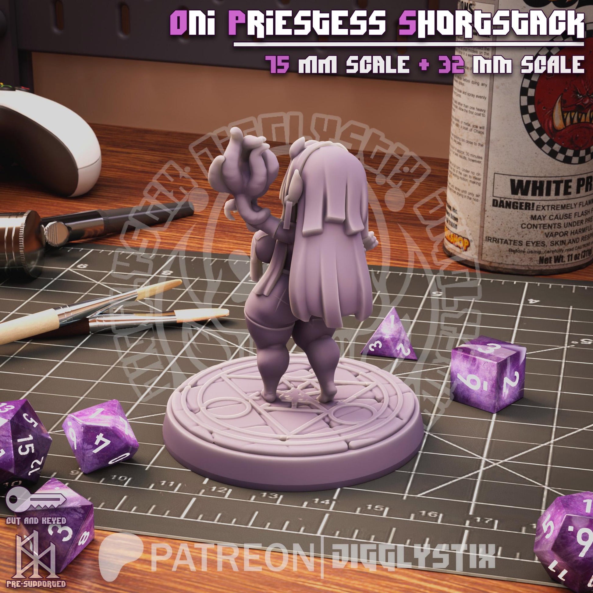 Oni Priestess Shortstack Pin Up Miniature | Jigglystix