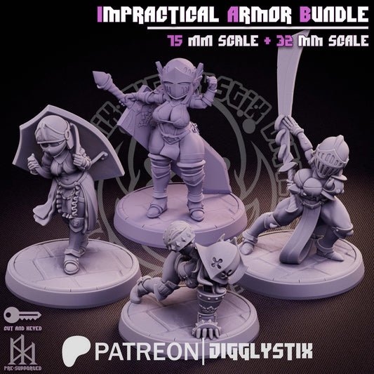 Impractical Armor Pin Up Miniature Bundle | Jigglystix