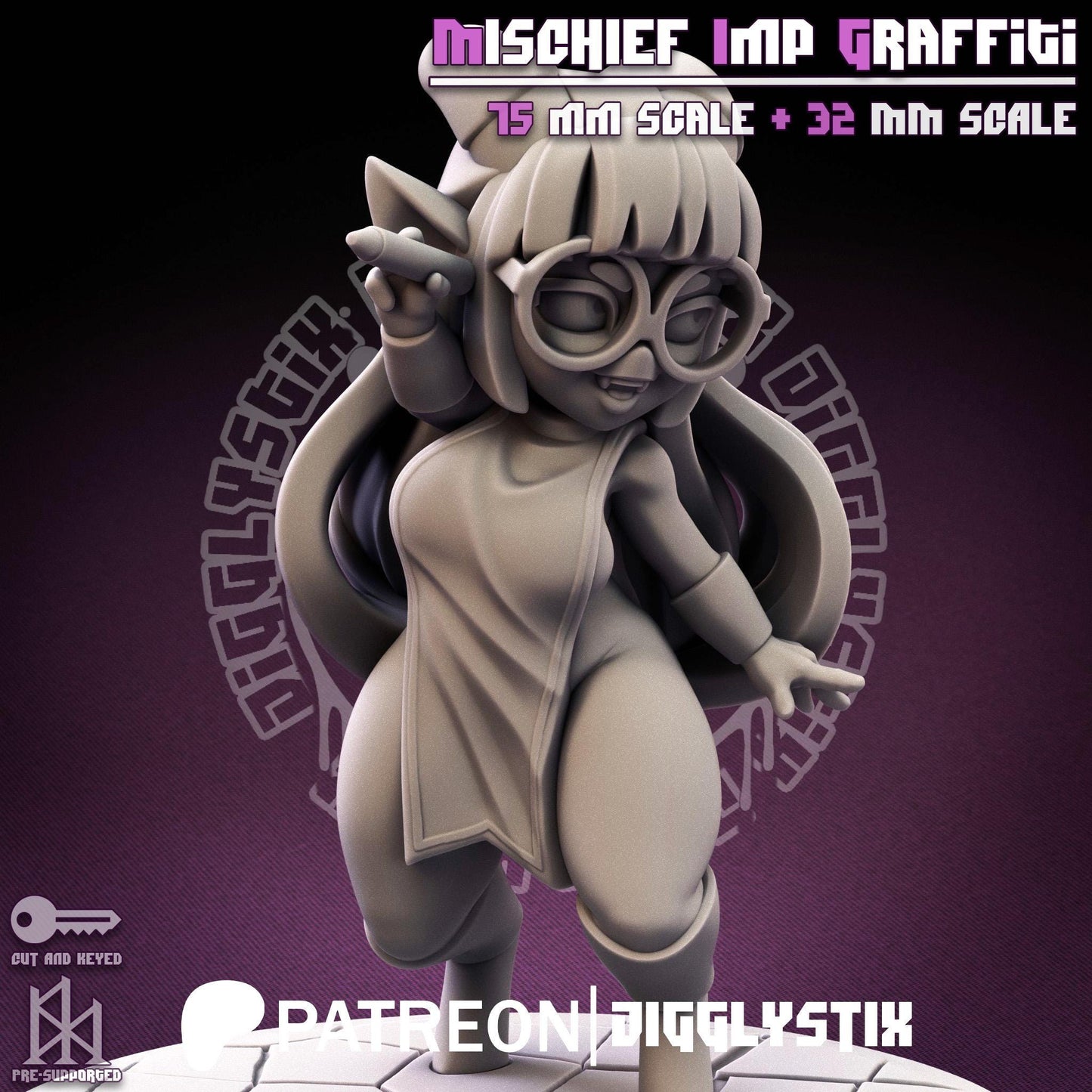 Mischief Imp Graffiti Pin Up Miniature | Jigglystix