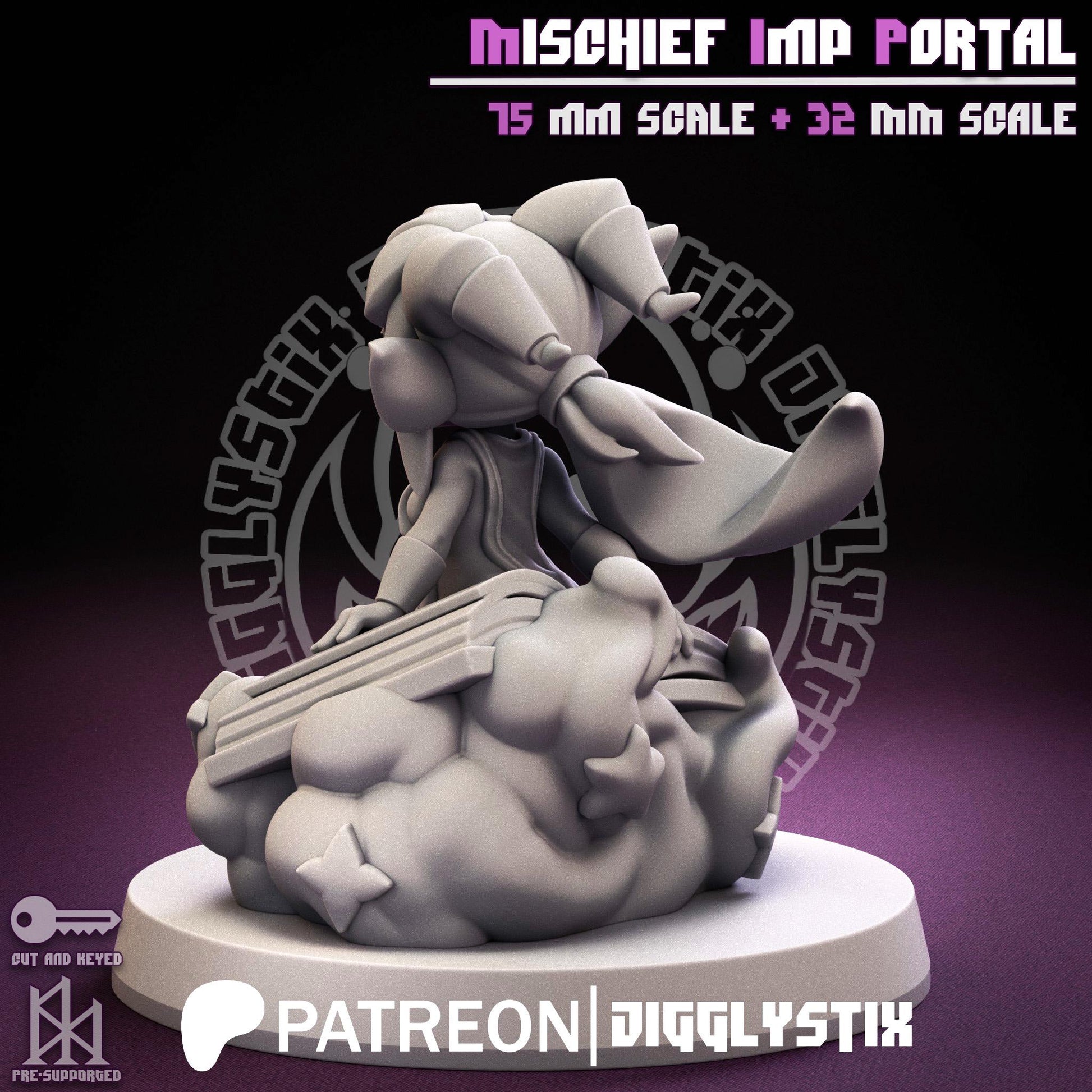Mischief Imp Portal Pin Up Miniature | Jigglystix