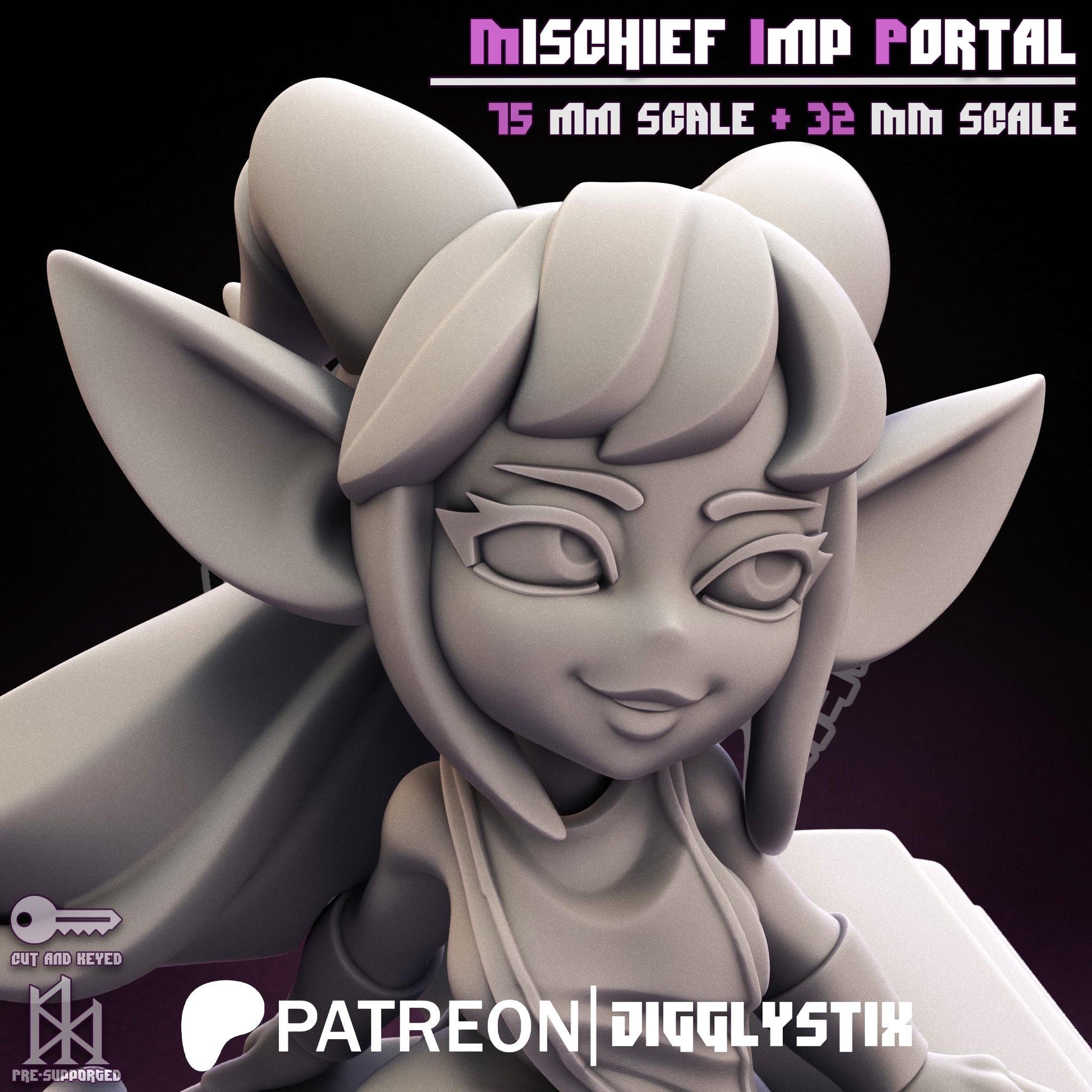Mischief Imp Portal Pin Up Miniature | Jigglystix