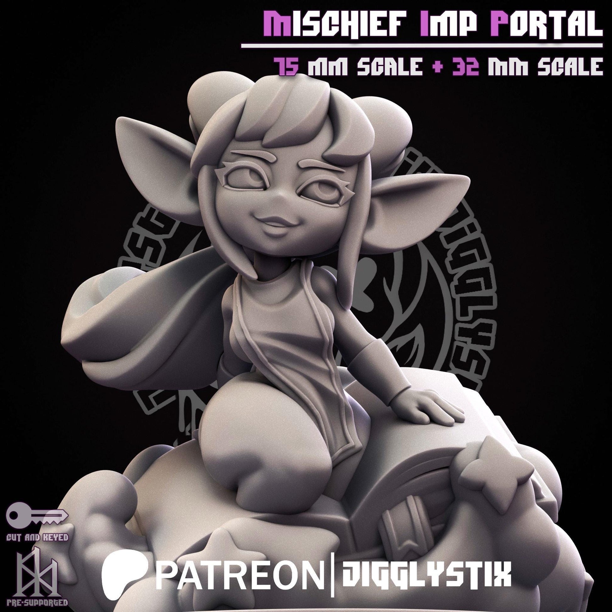 Mischief Imp Portal Pin Up Miniature | Jigglystix