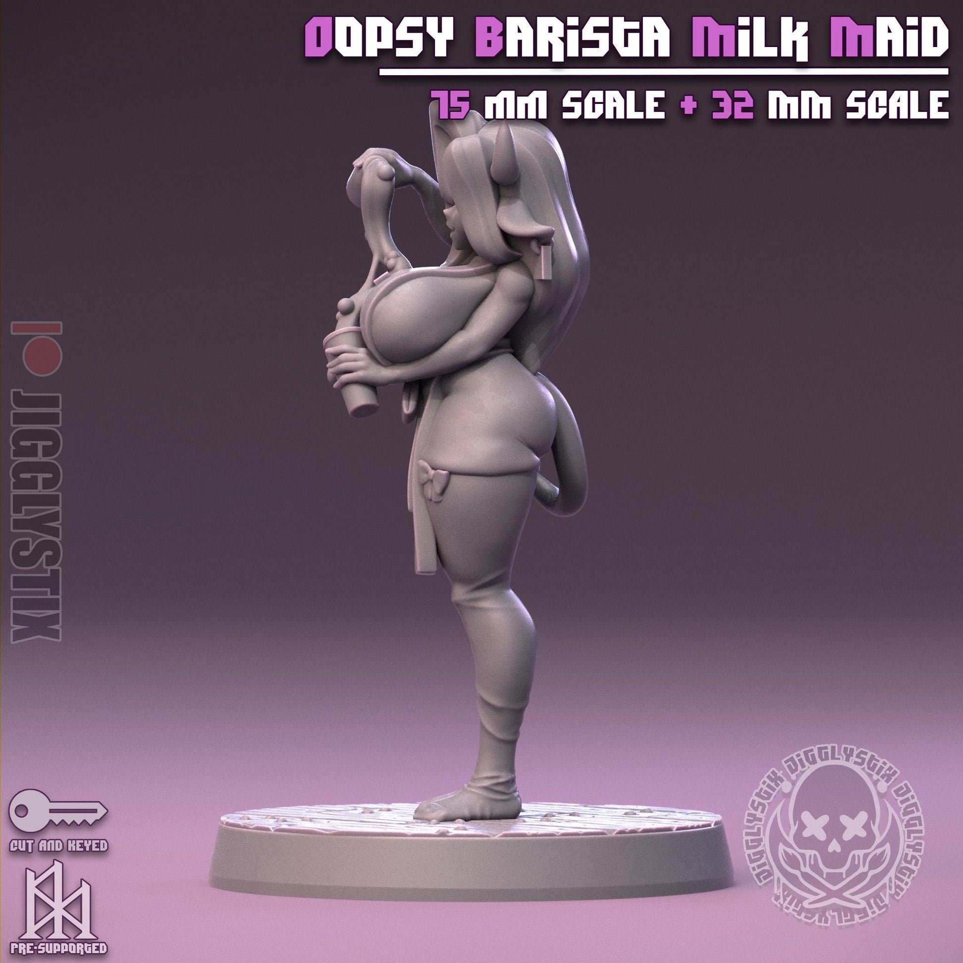 Oopsy Barista Milk Maid Pin Up Miniature | Jigglystix