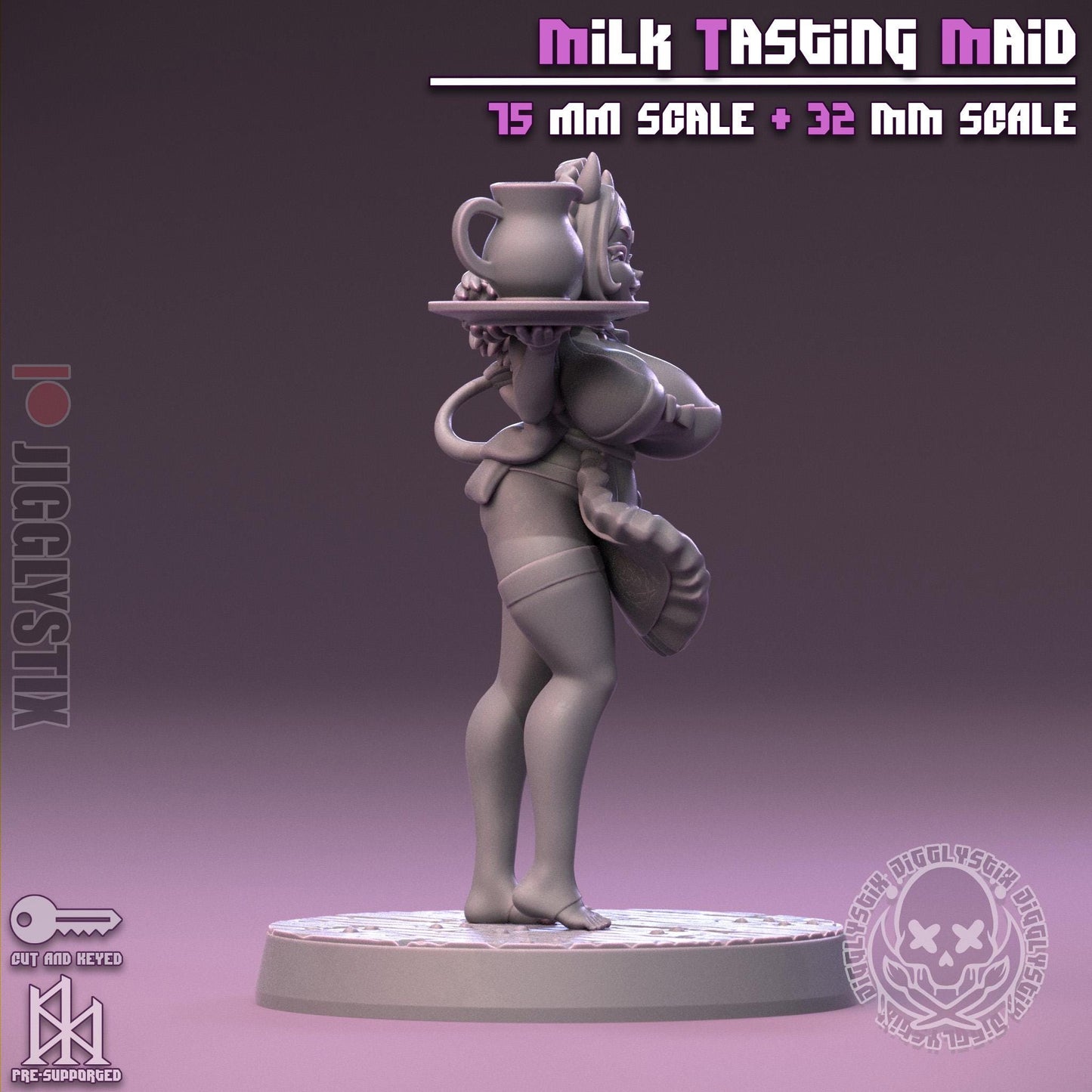 Milk Tasting Maid Pin Up Miniature | Jigglystix
