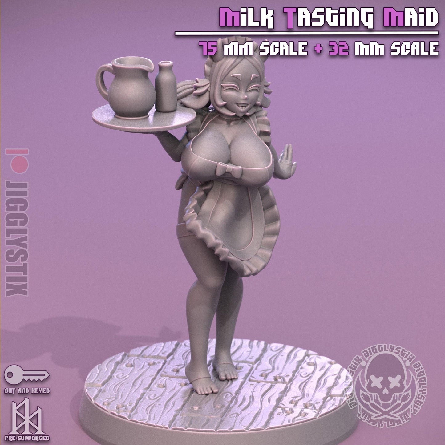 Milk Tasting Maid Pin Up Miniature | Jigglystix