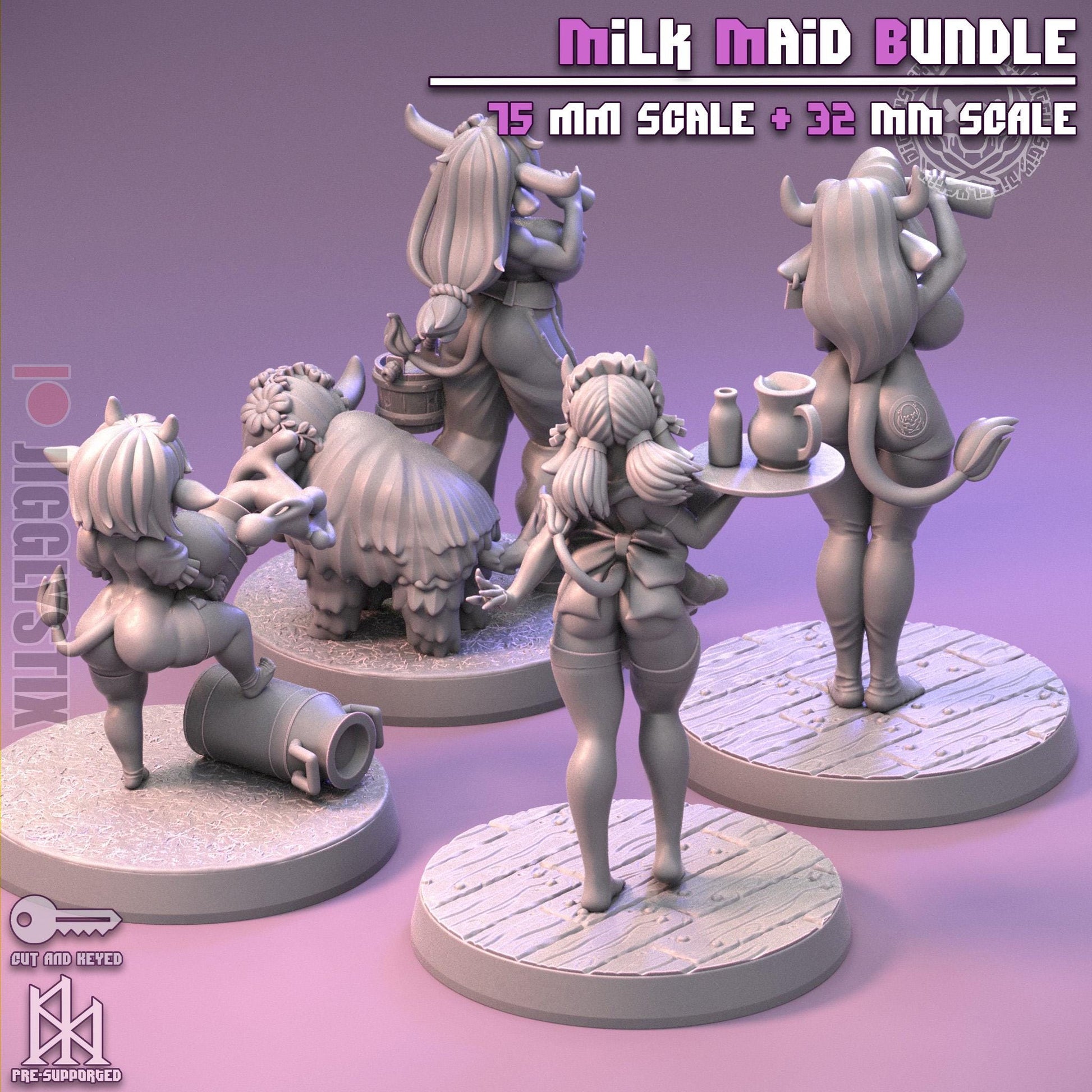 Milk Maid Pin Up Miniature Bundle | Jigglystix