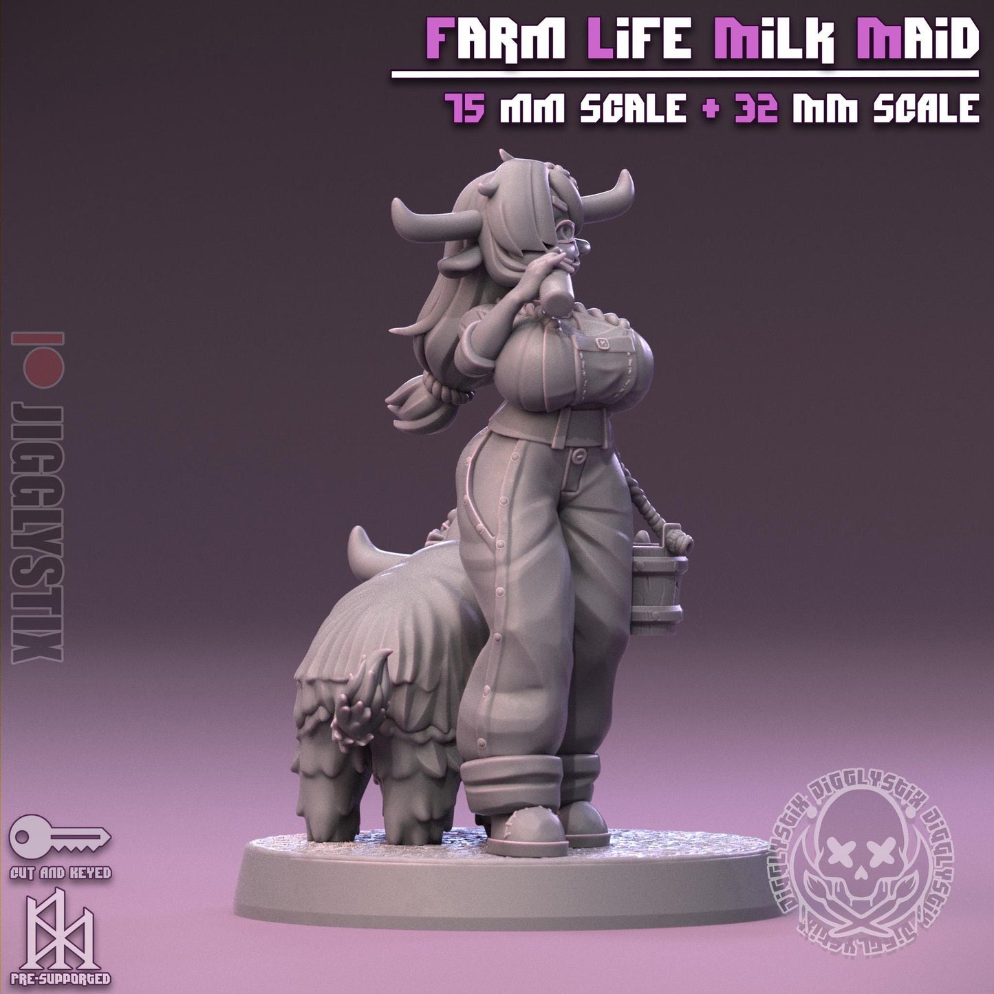 Farm Life Milk Maid Pin Up Miniature | Jigglystix