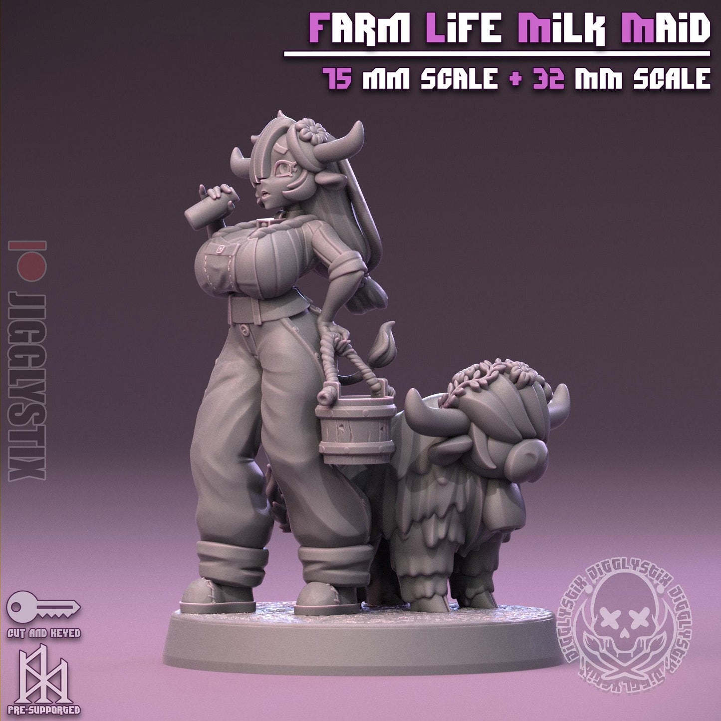 Farm Life Milk Maid Pin Up Miniature | Jigglystix