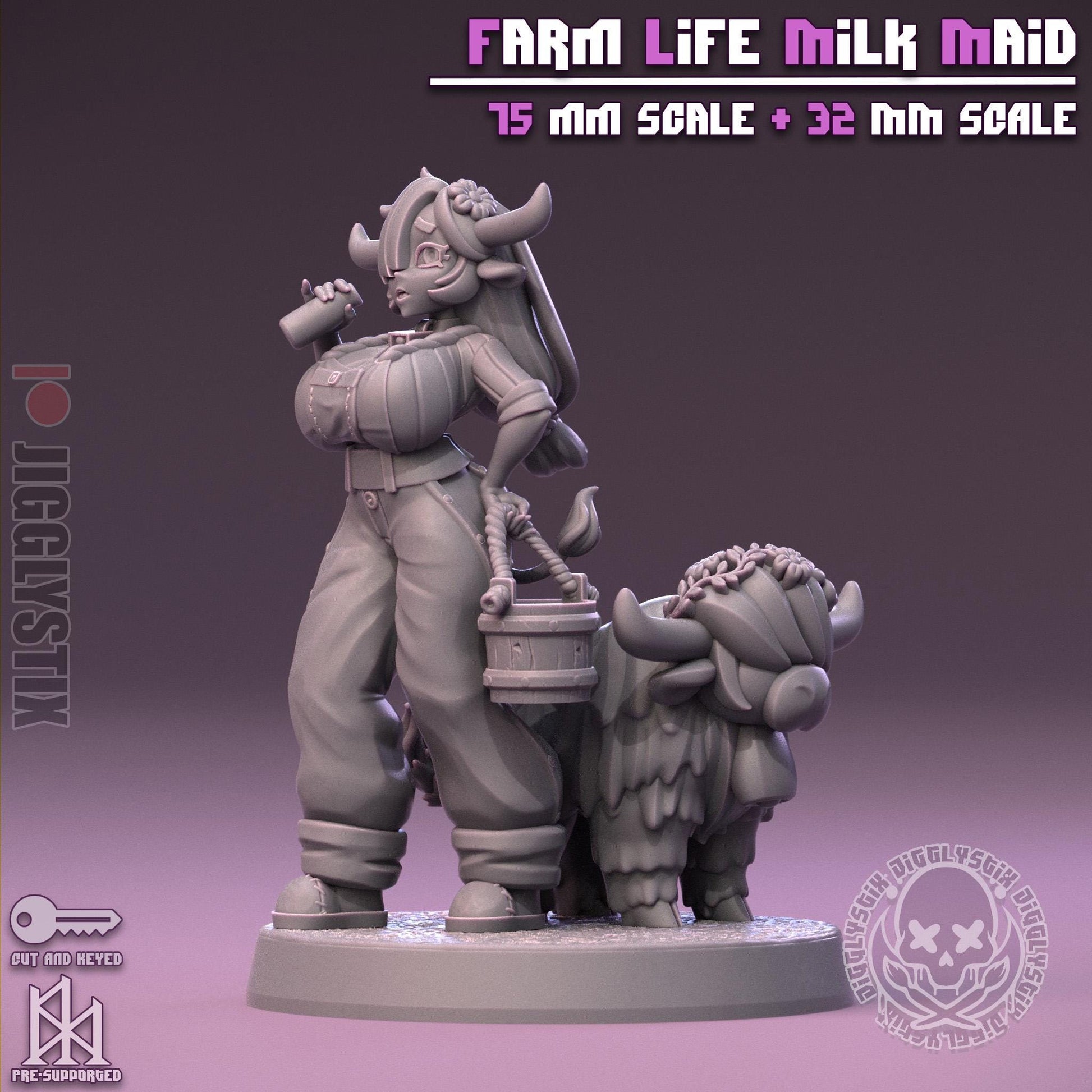 Farm Life Milk Maid Pin Up Miniature | Jigglystix