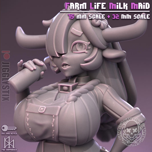Farm Life Milk Maid Pin Up Miniature | Jigglystix