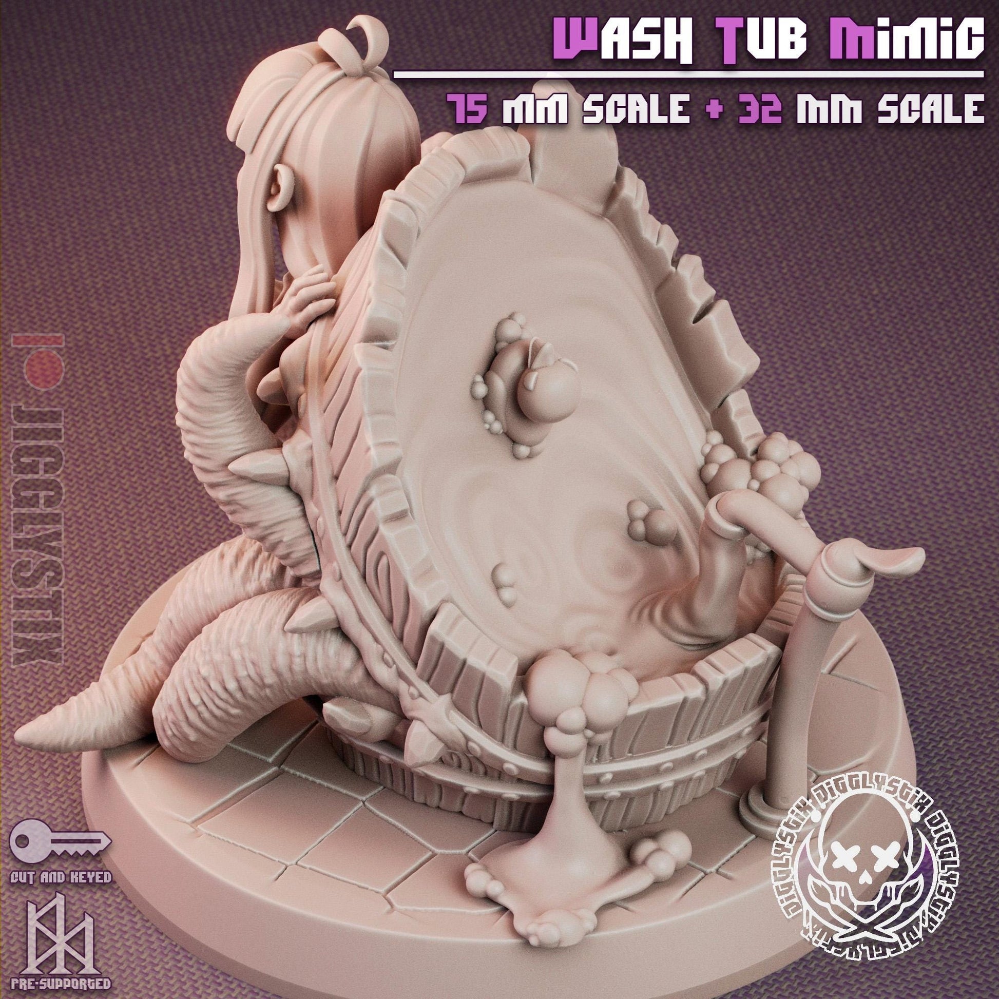 Wash Tub Mimic Pin Up Miniature | Jigglystix