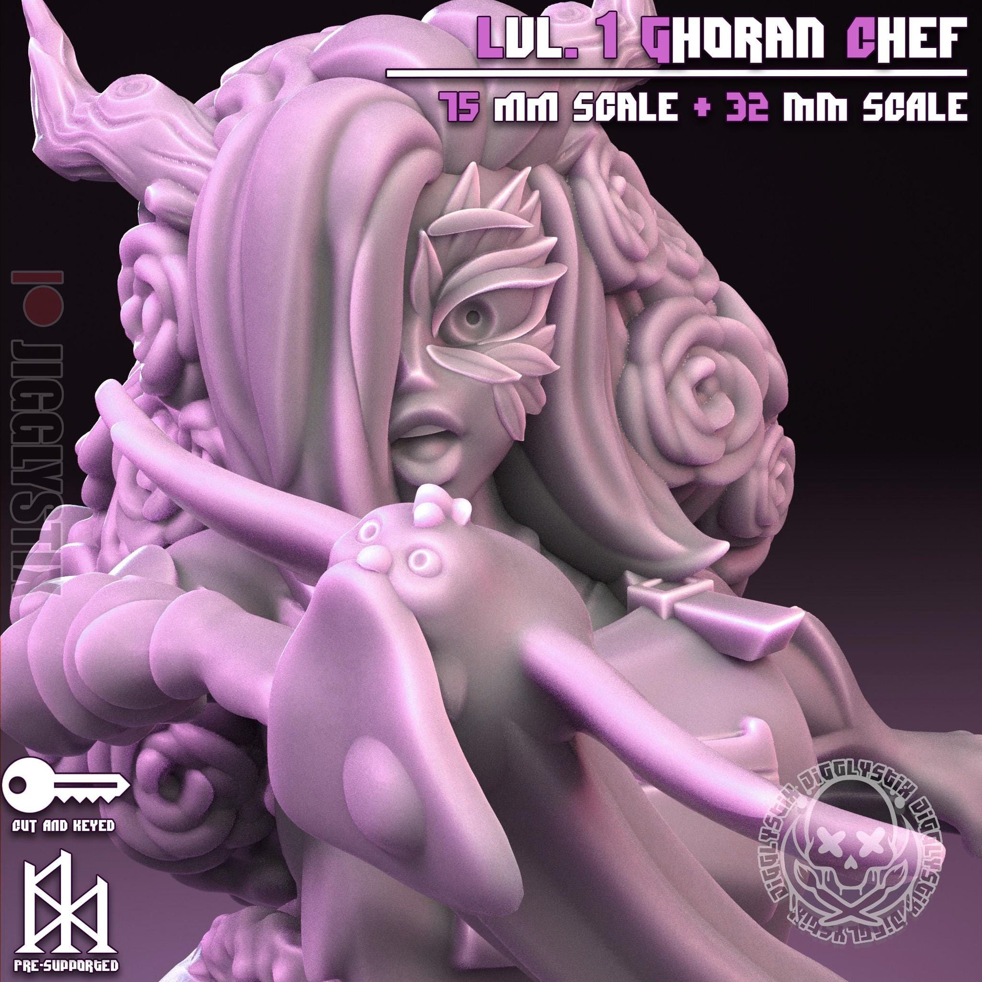 Lvl. 1 Ghoran Chef Pin Up Miniature | Jigglystix