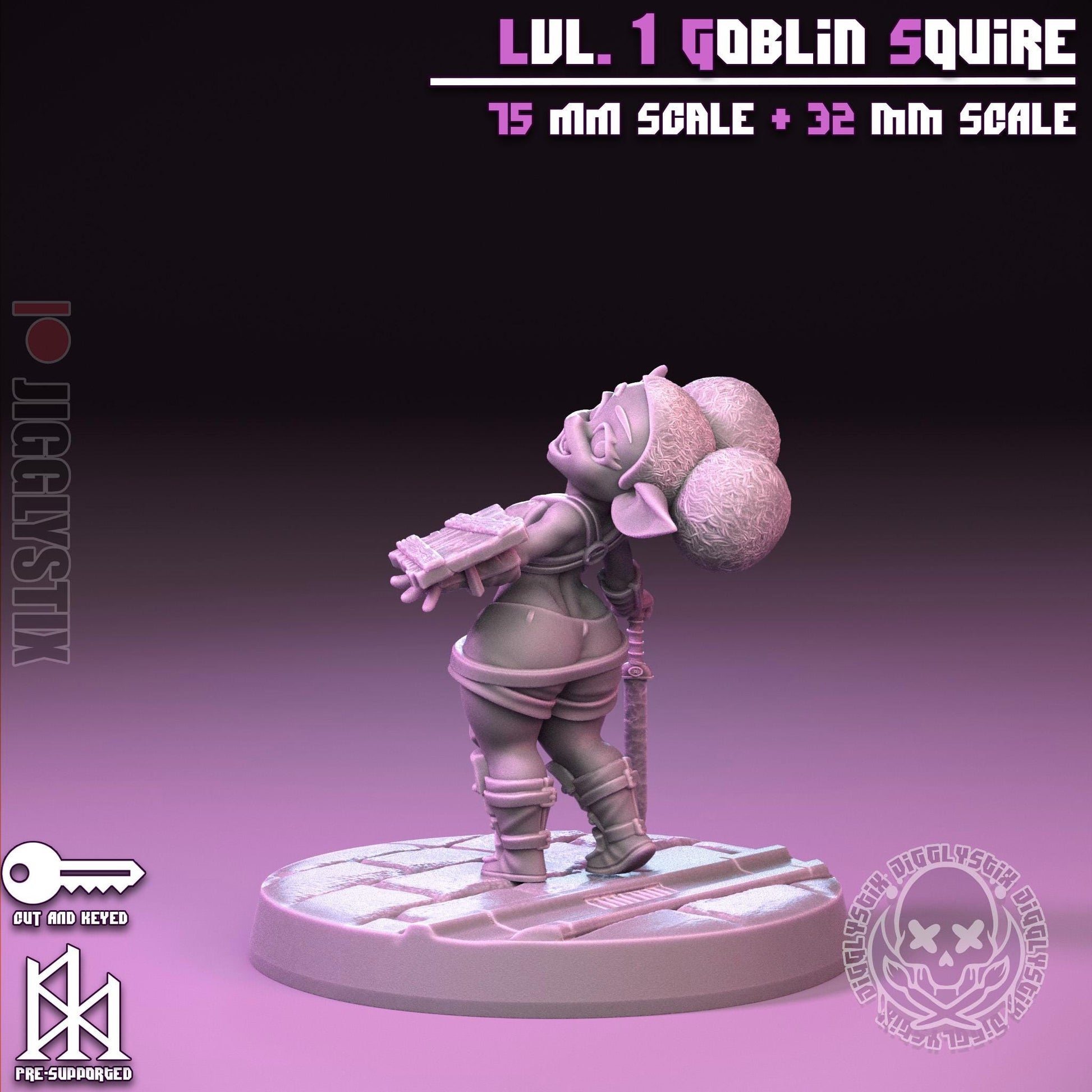 Lvl. 1 Goblin Squire Pin Up Miniature | Jigglystix