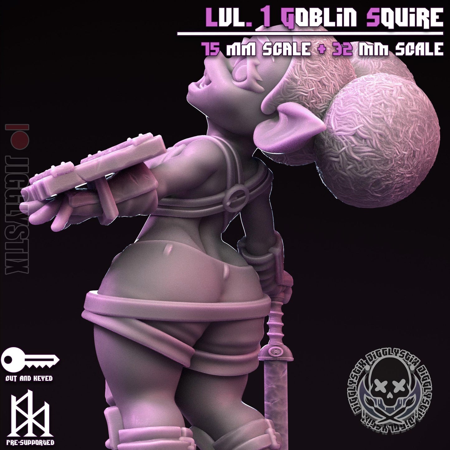 Lvl. 1 Goblin Squire Pin Up Miniature | Jigglystix
