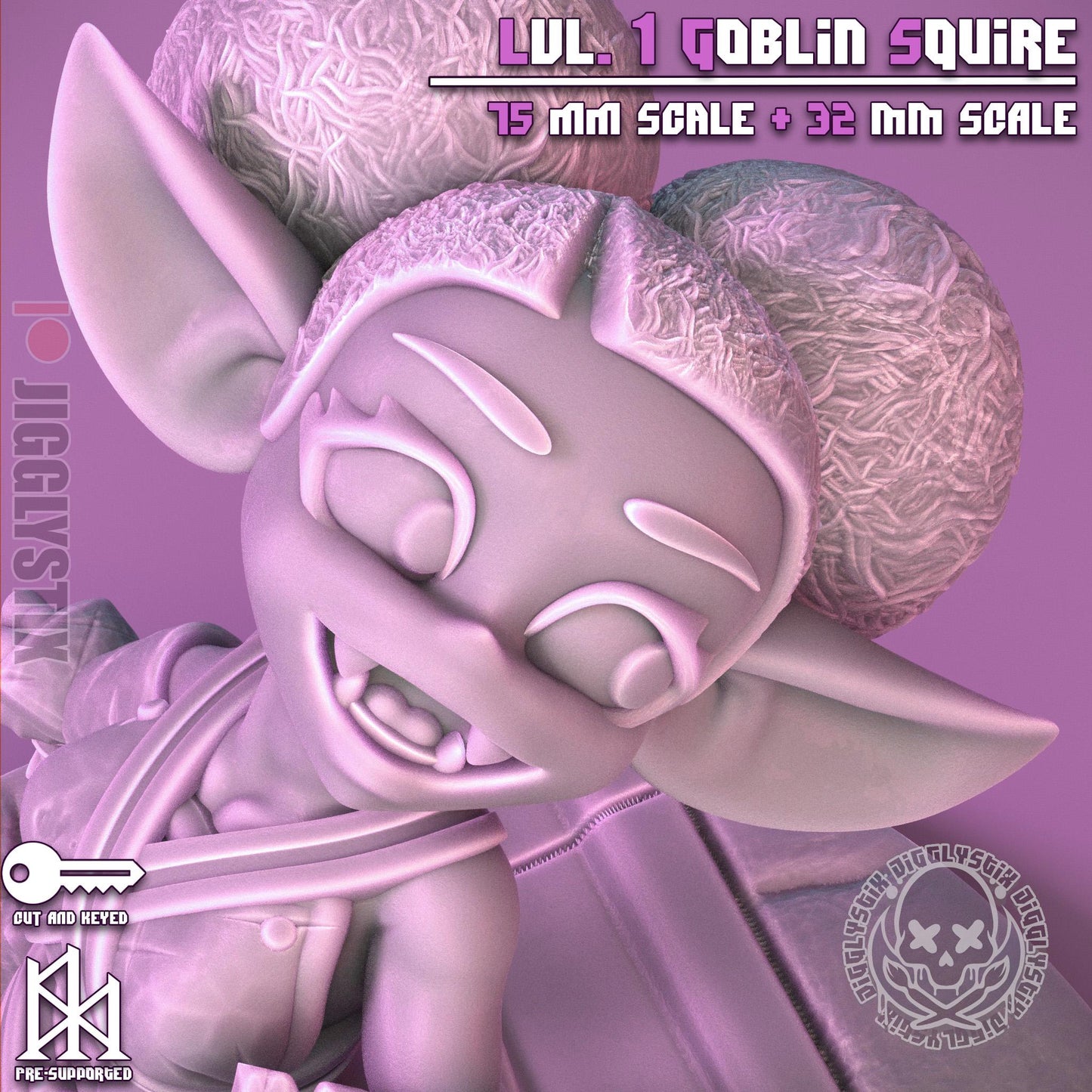Lvl. 1 Goblin Squire Pin Up Miniature | Jigglystix