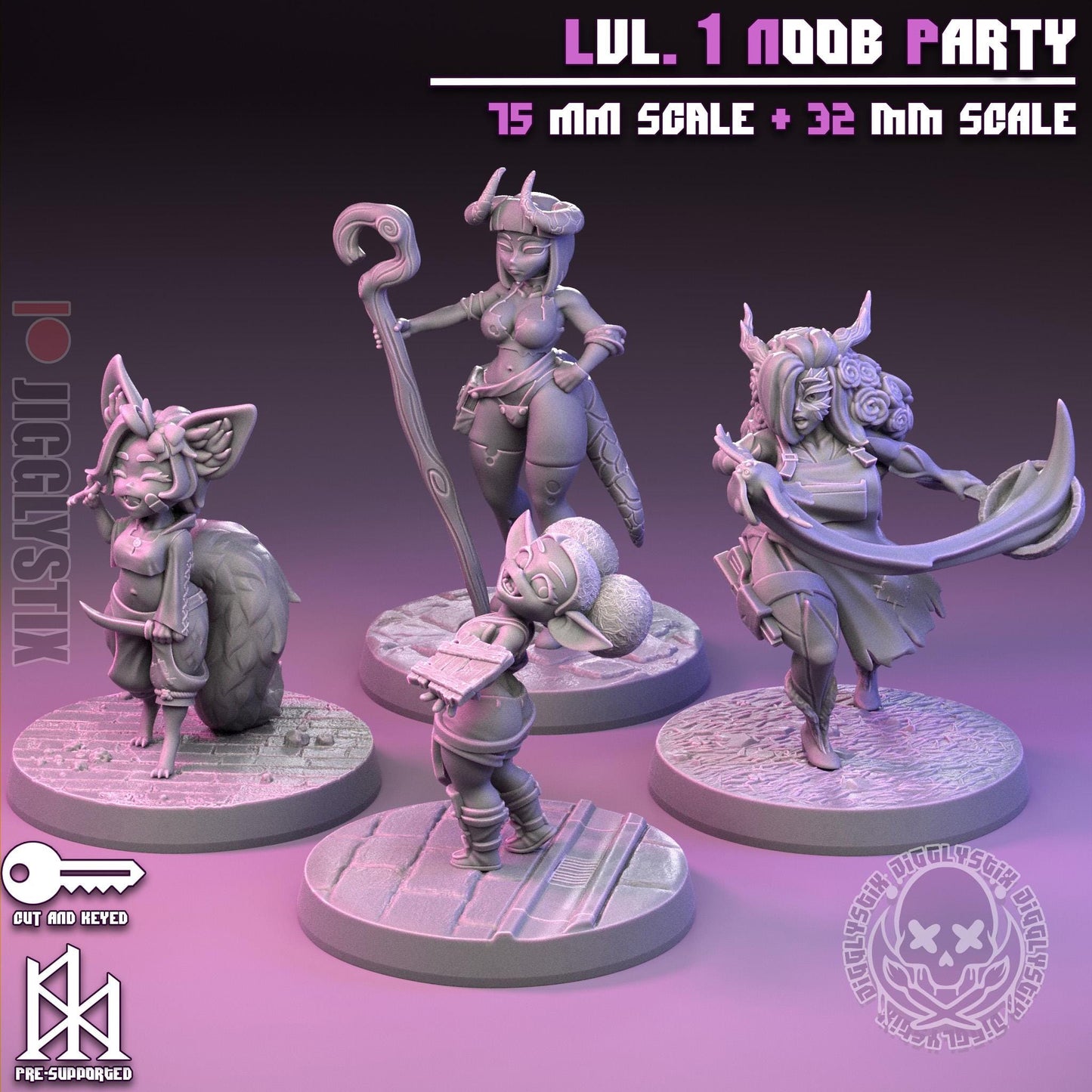 Noob Party Pin Up Miniature Bundle | Jigglystix