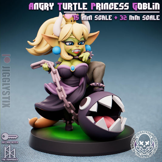 Angry Turtle Princess Goblin Pin Up Miniature | Jigglystix