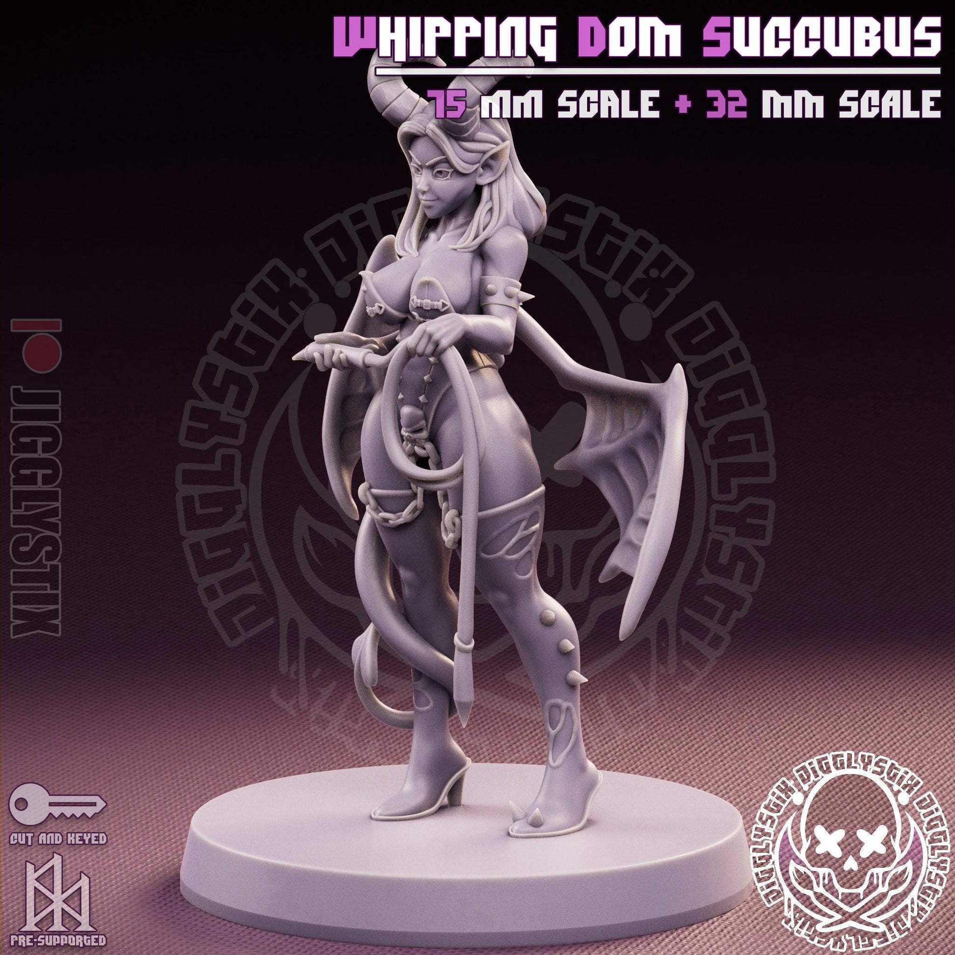Whipping Dom Succbus Pin Up Miniature | Jigglystix