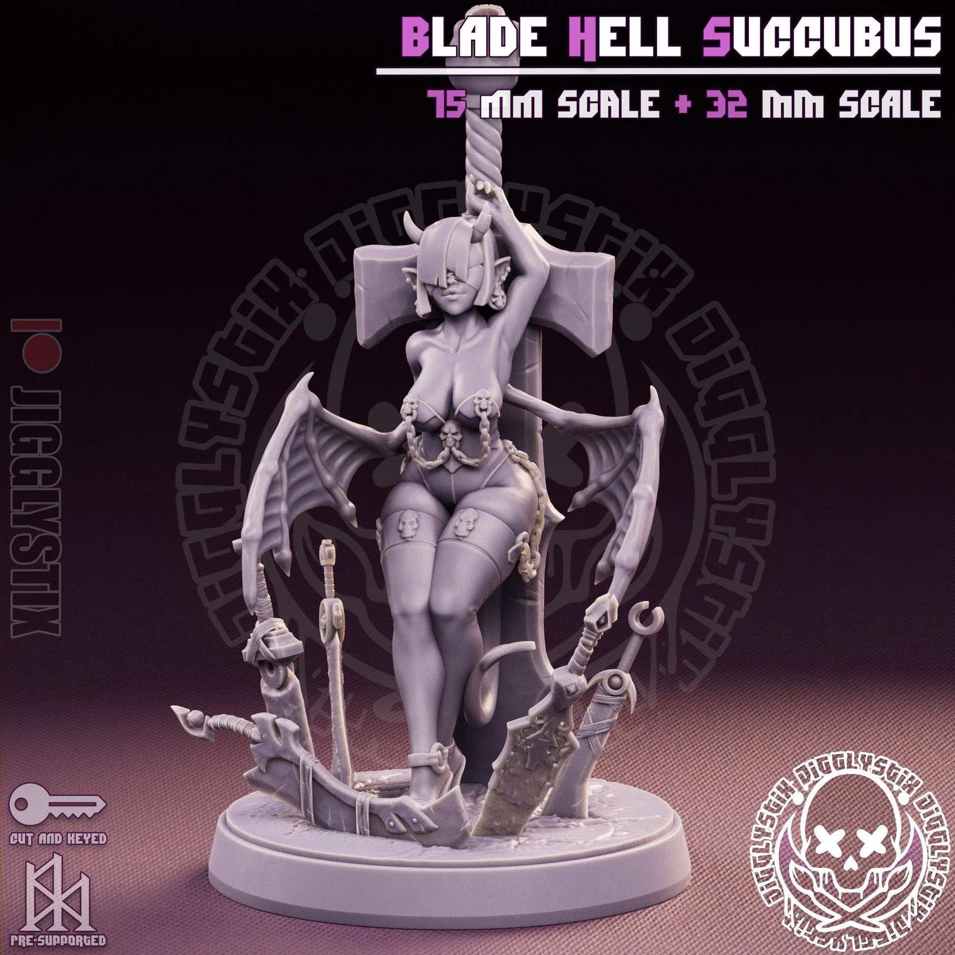 Blade Hell Succubus Pin Up Miniature | Jigglystix
