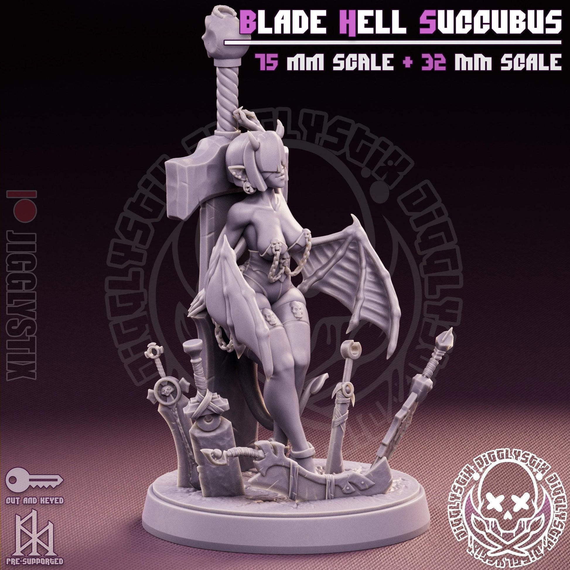 Blade Hell Succubus Pin Up Miniature | Jigglystix
