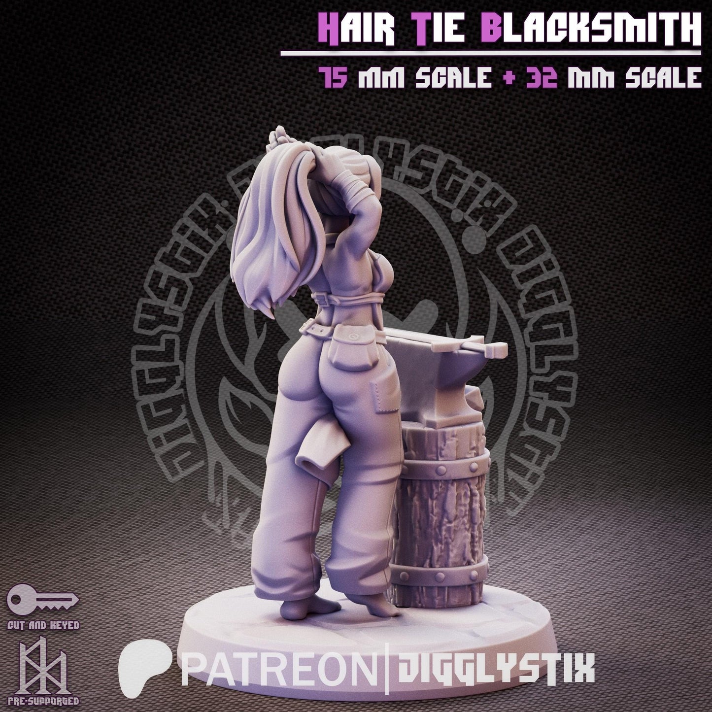 Hair Tie Blacksmith Pin Up Miniature | Jigglystix