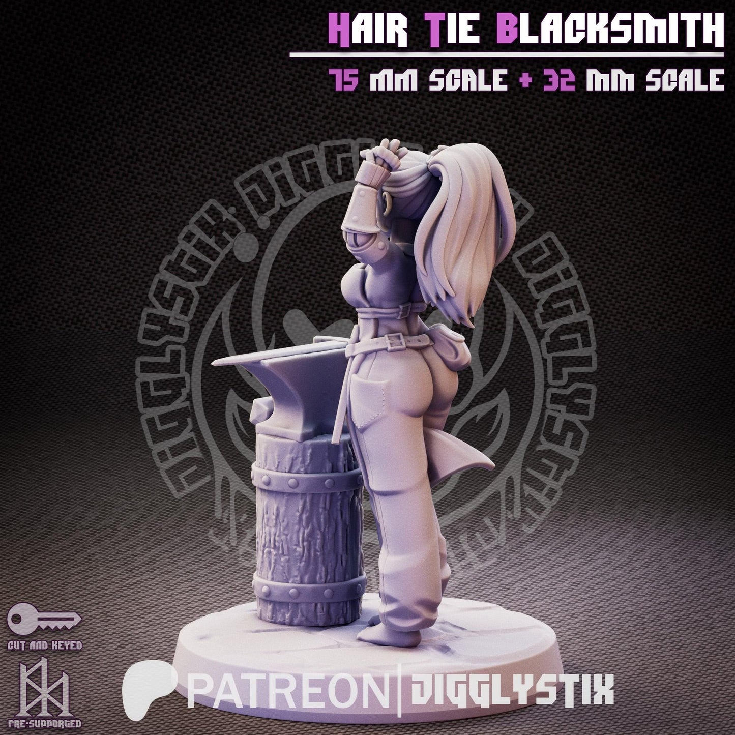 Hair Tie Blacksmith Pin Up Miniature | Jigglystix