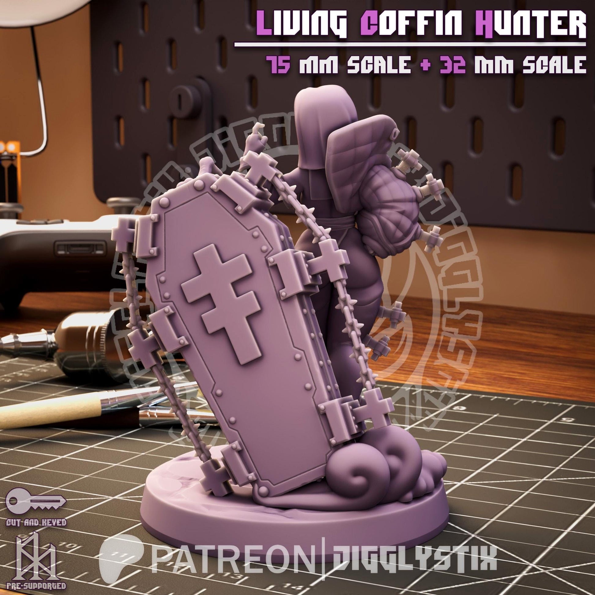 Living Vampire Hunter Pin Up Miniature | Jigglystix