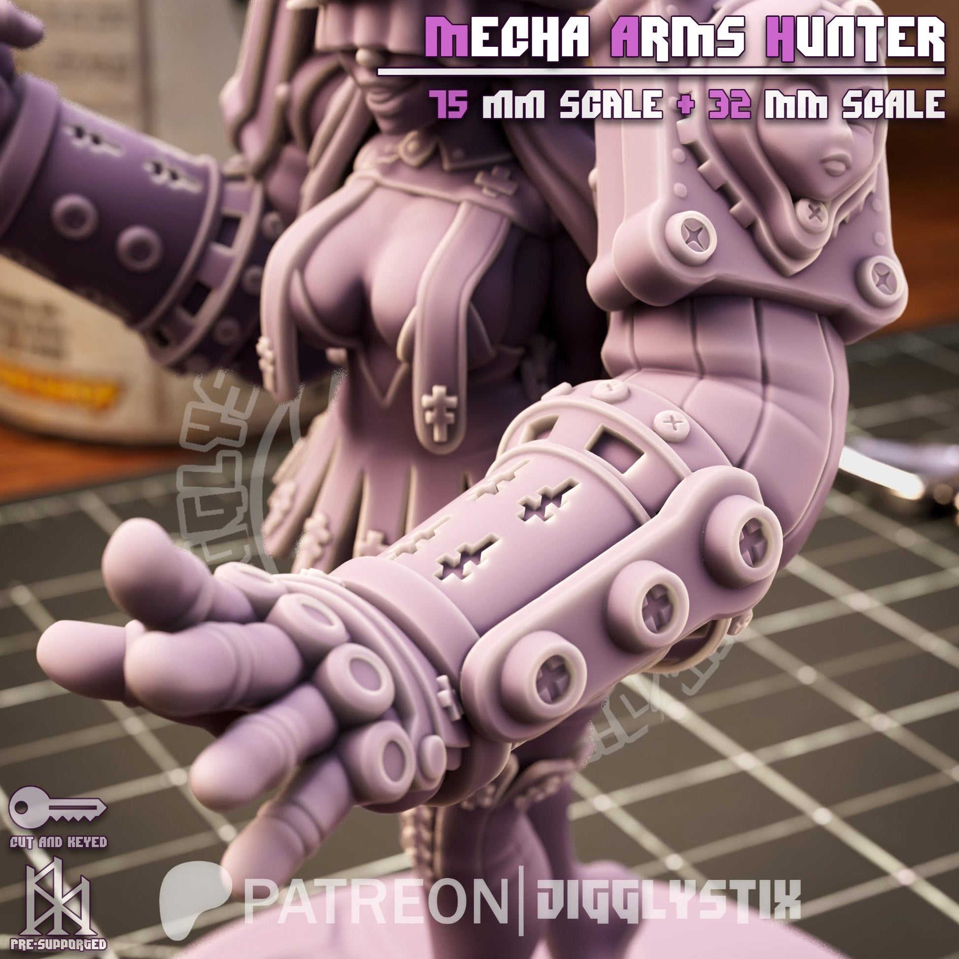 Mecha Arms Vampire Hunter Pin Up Miniature | Jigglystix