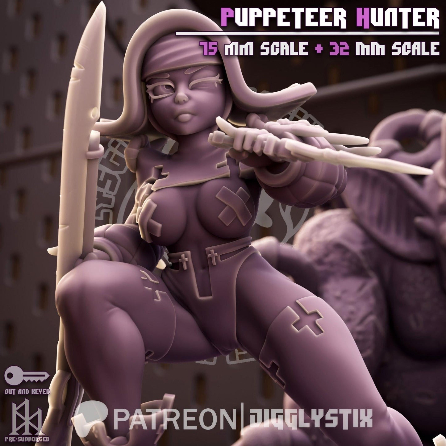 Puppeteer Vampire Hunter Pin Up Miniature | Jigglystix
