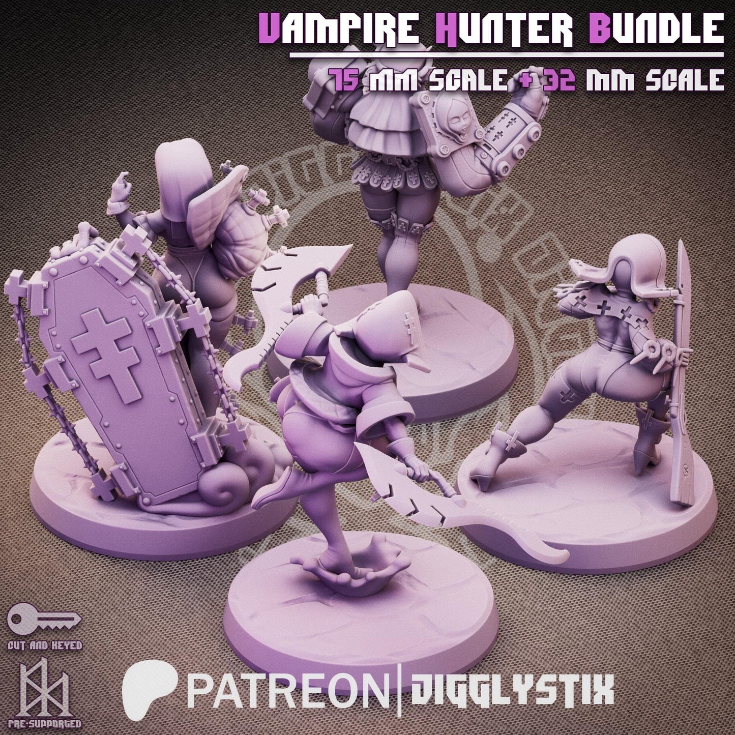 Vampire Hunter Pin Up Miniature Bundle | Jigglystix