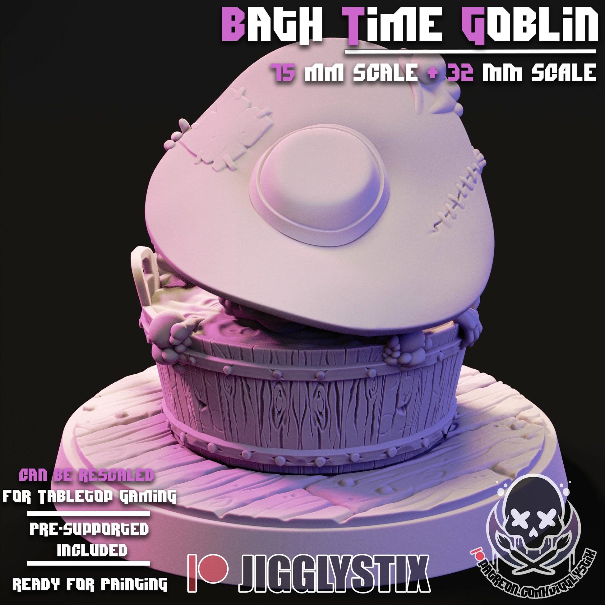 Bath Time Goblin Girl Miniature | Jigglystix
