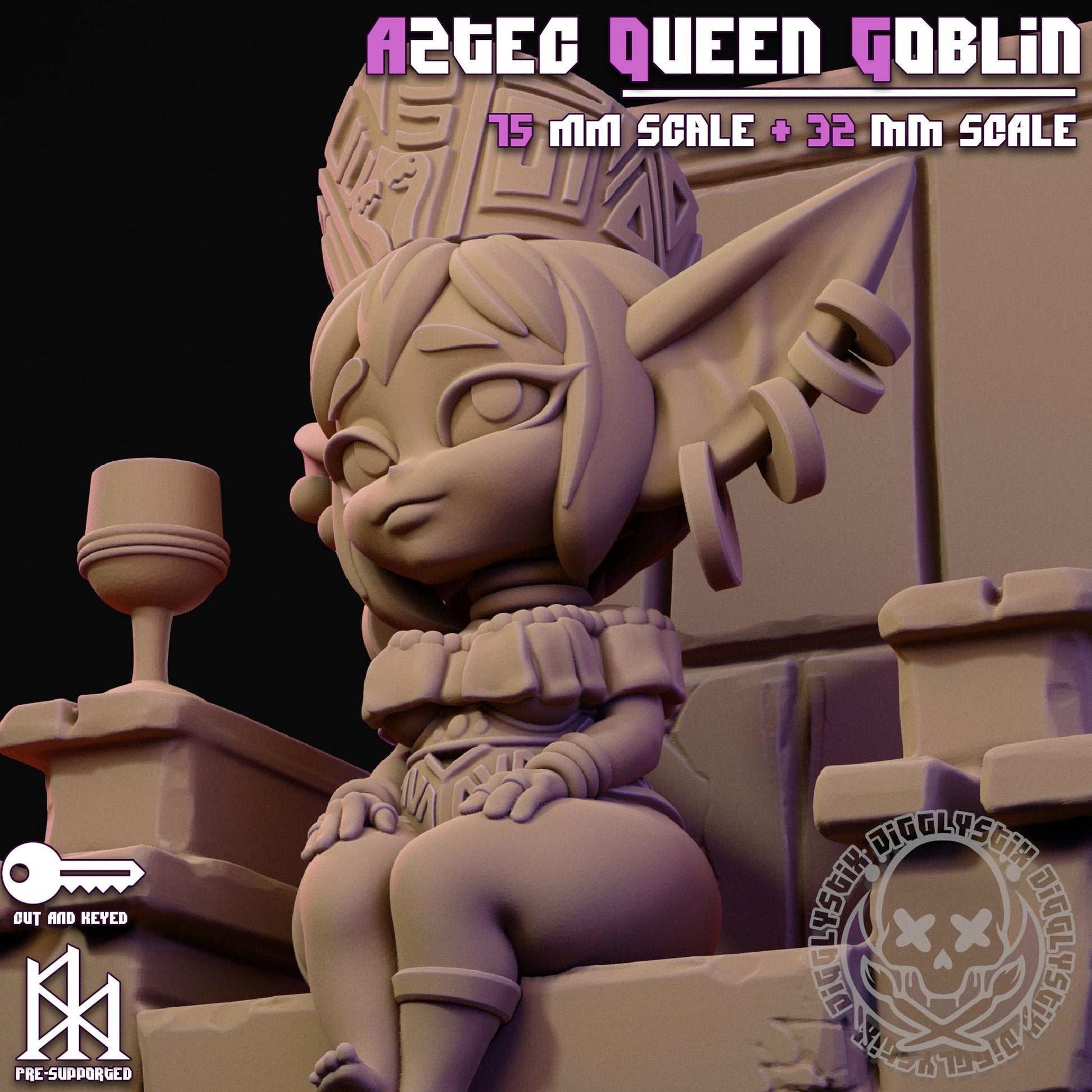 Aztec Queen Goblin Girl Miniature | Jigglystix