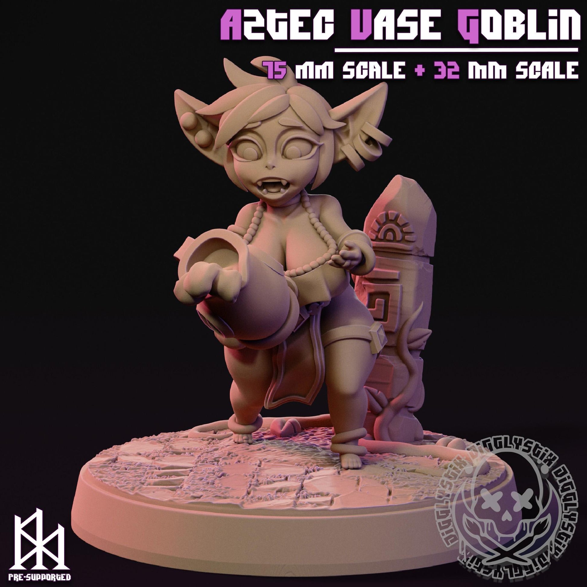Aztec Vase Goblin Girl Miniature | Jigglystix