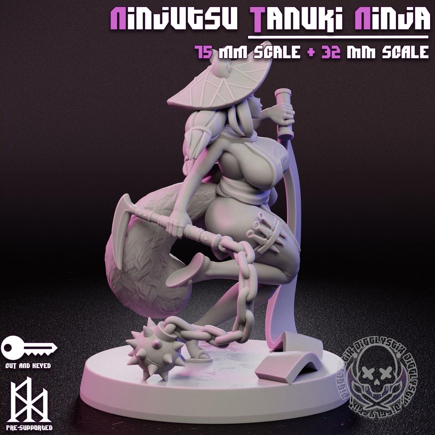 Ninjutsu Tanuki Ninja Miniature | Jigglystix