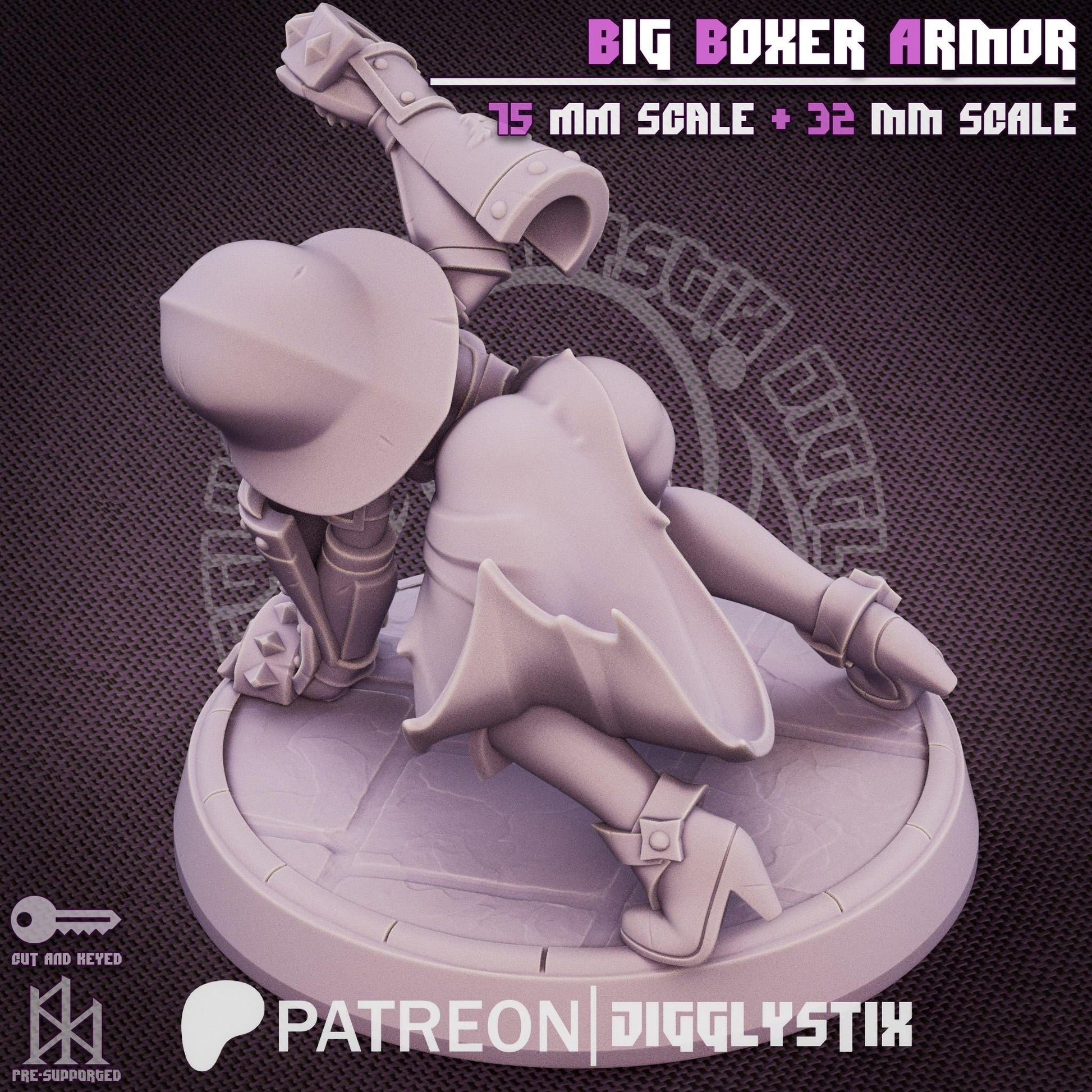 Big Boxer Armor Soldier Pin Up Miniature | Jigglystix