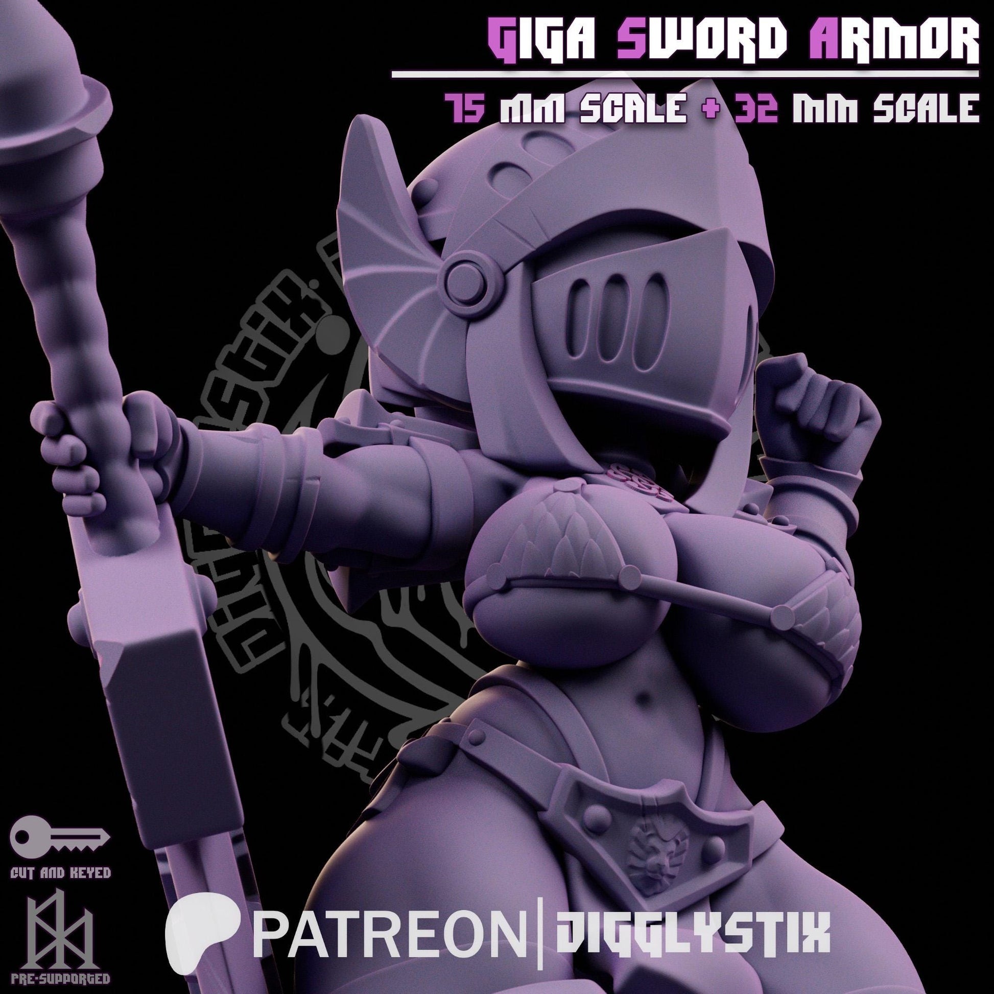 Giga Sword Armor Soldier Pin Up Miniature | Jigglystix