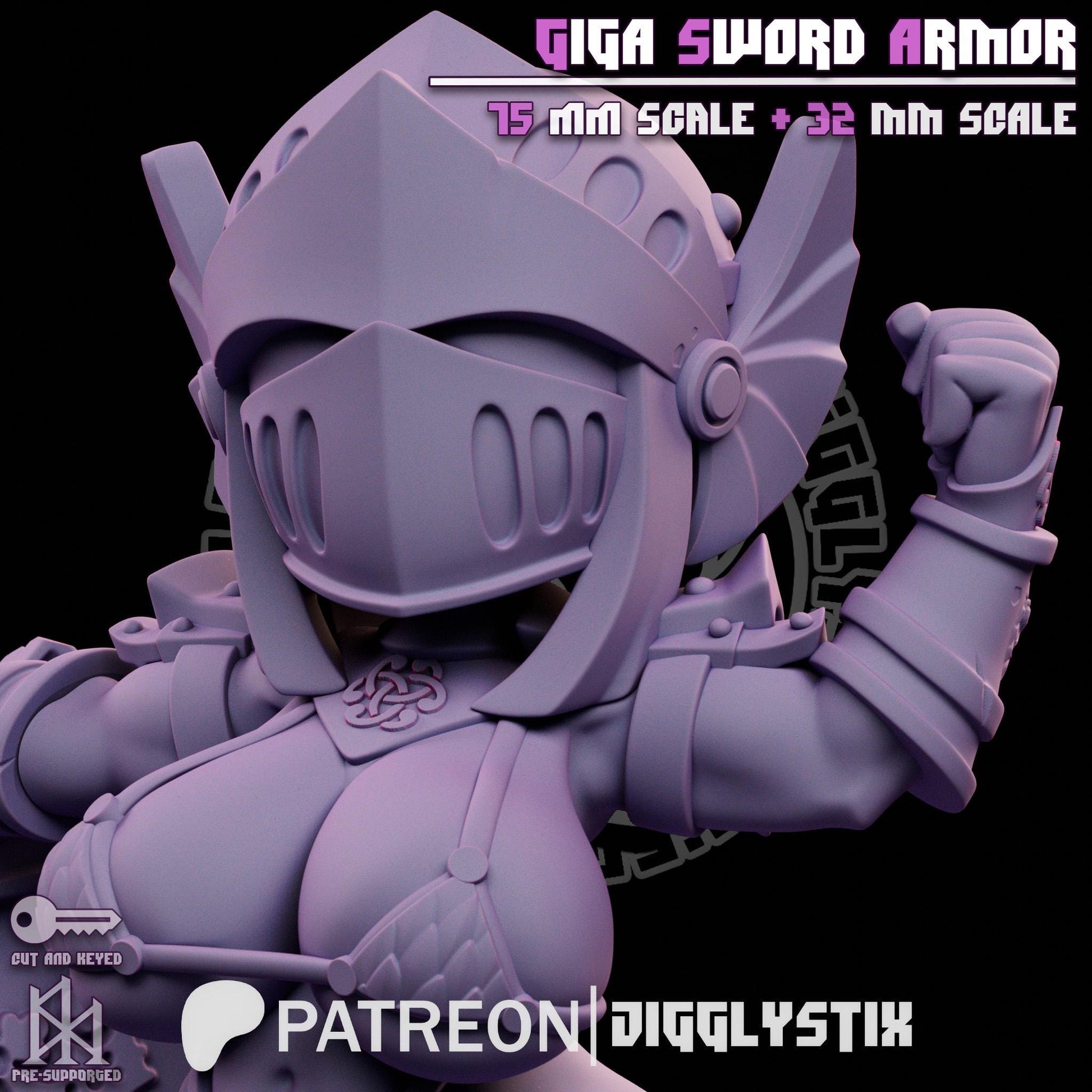 Giga Sword Armor Soldier Pin Up Miniature | Jigglystix