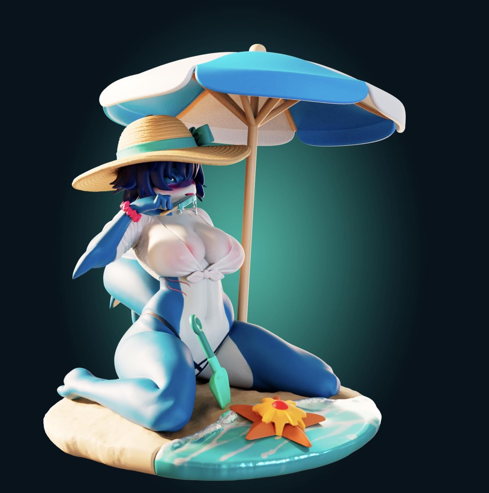 Shark Girl Model Kit | 3D Resin Print Figurine | Officer Rhu